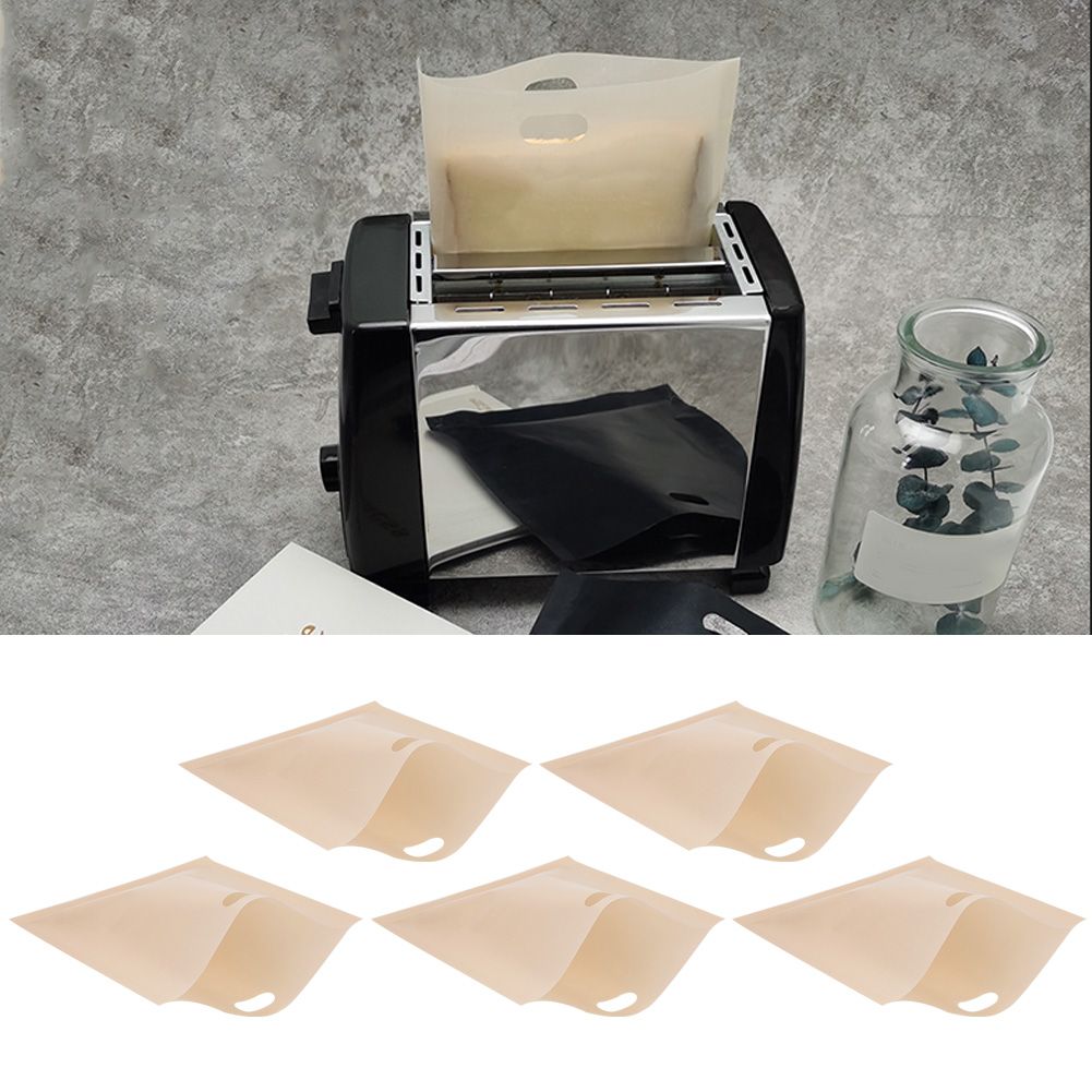 5PCS Reusable Toaster Bags Heat Resistant Non Stick Bread Bags Sandwiches view 9