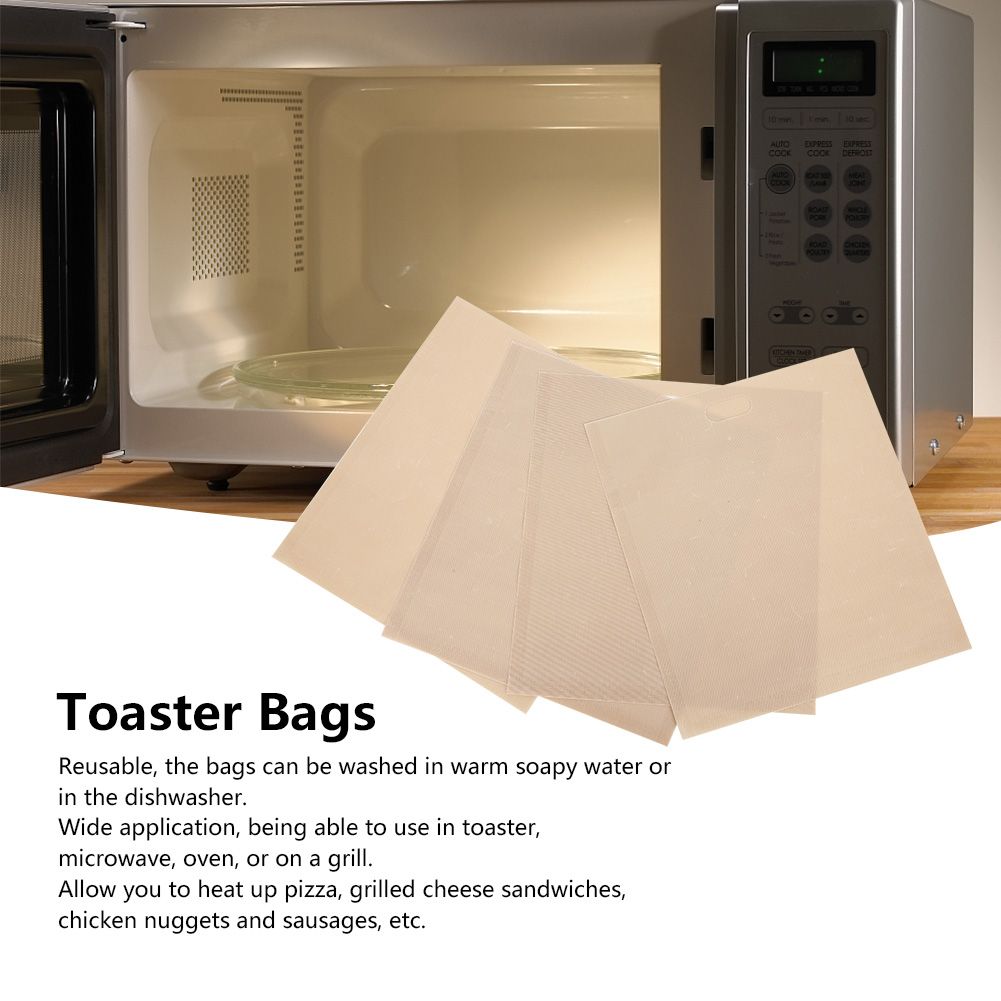 5PCS Reusable Toaster Bags Heat Resistant Non Stick Bread Bags Sandwiches view 12