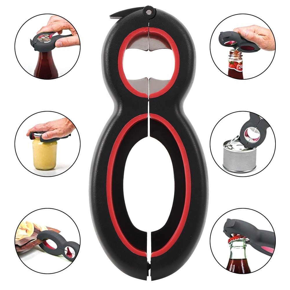 Multifunctinal Stainless Steel 6 in 1 Bottle Can Opener Corkscrew for Bar view 7
