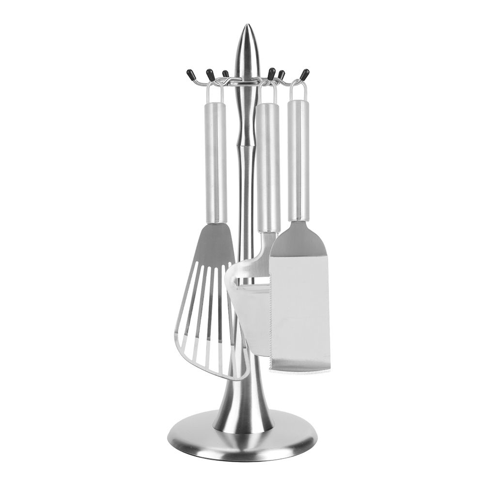 Stainless Steel Cooking Utensil Stand Kitchenware Spatula Scoop Spoon Rotating view 8
