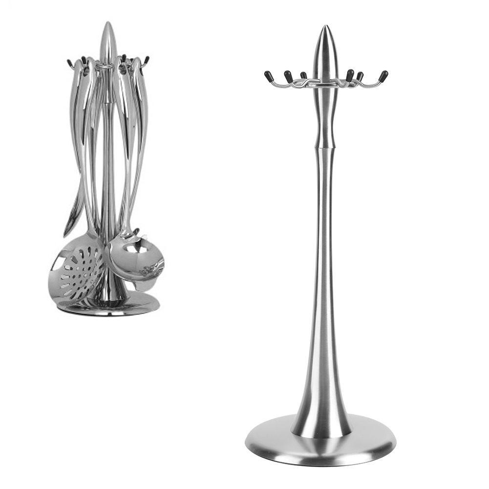 Stainless Steel Cooking Utensil Stand Kitchenware Spatula Scoop Spoon Rotating view 9