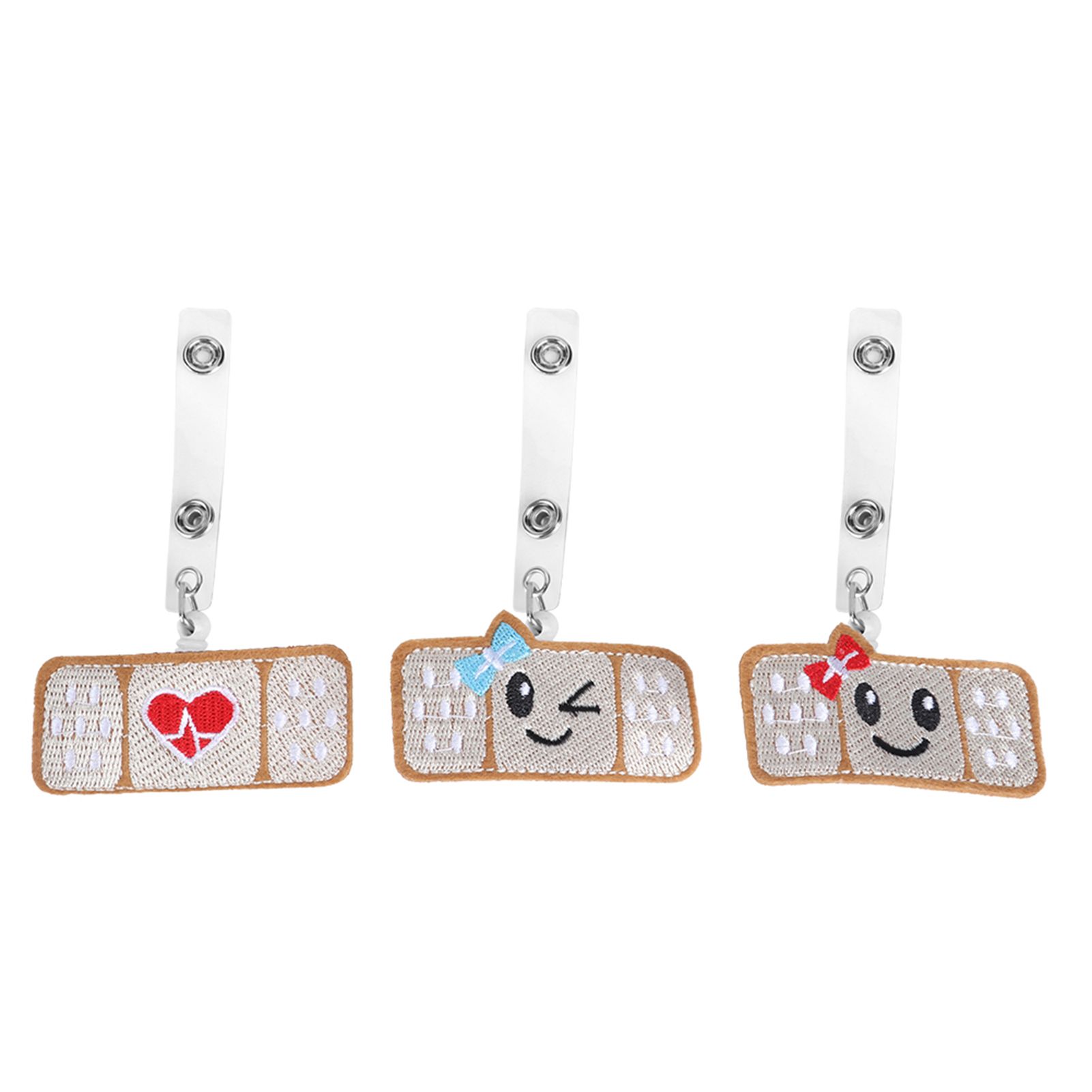 3Pcs 360 Degree Rotating Badge Reel Bow HeartShape Retractable Employee Card view 2
