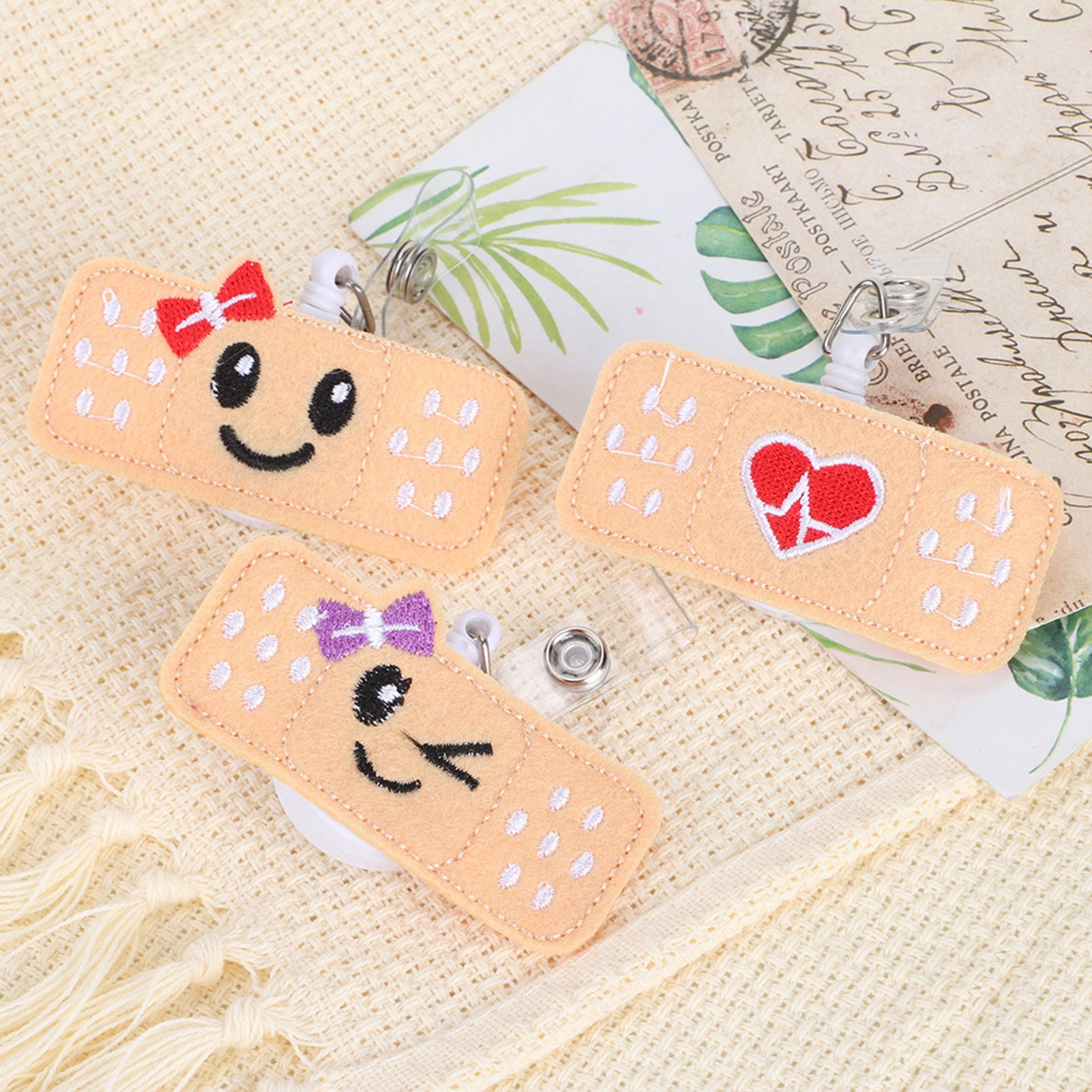 3Pcs 360 Degree Rotating Badge Reel Bow HeartShape Retractable Employee Card view 7
