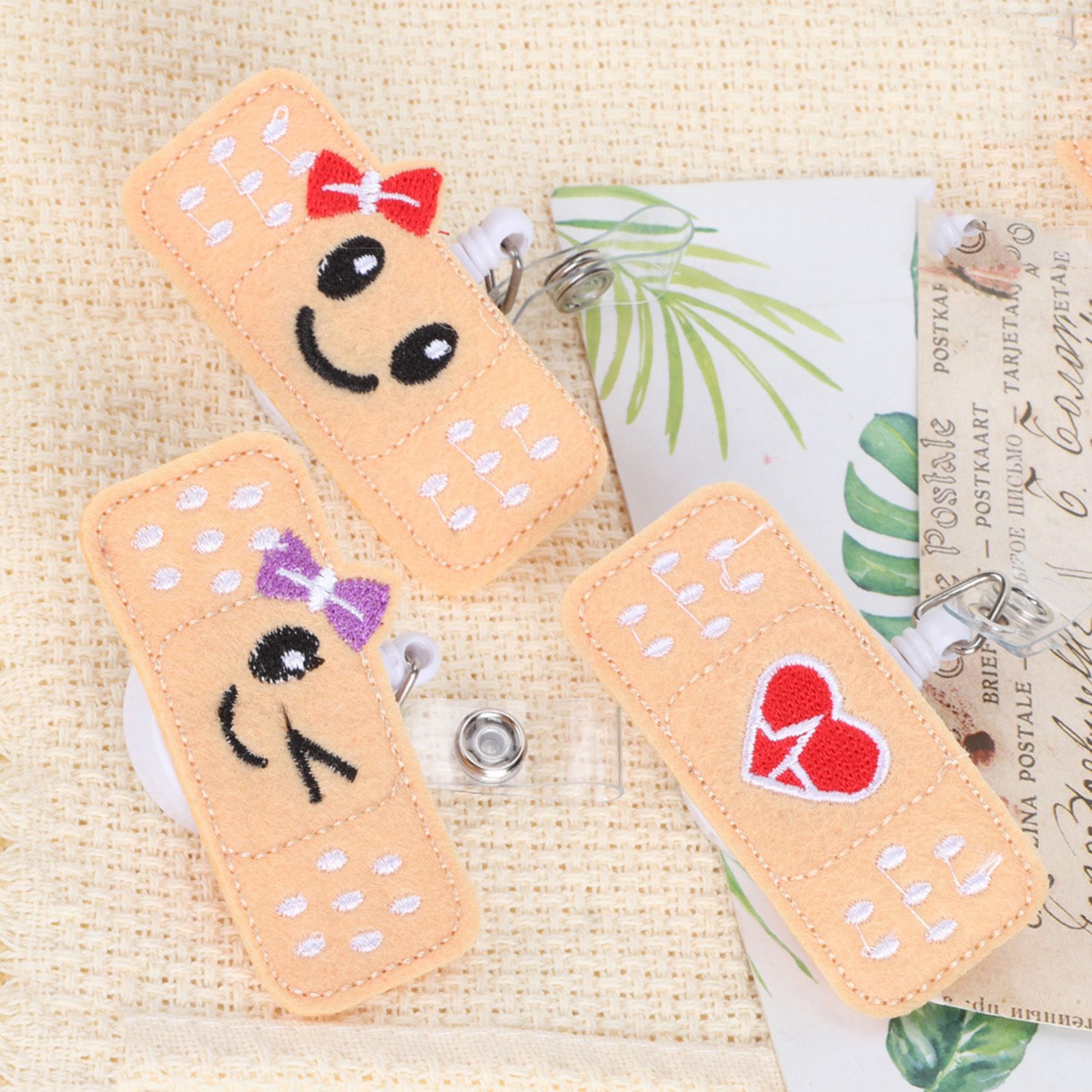 3Pcs 360 Degree Rotating Badge Reel Bow HeartShape Retractable Employee Card view 8