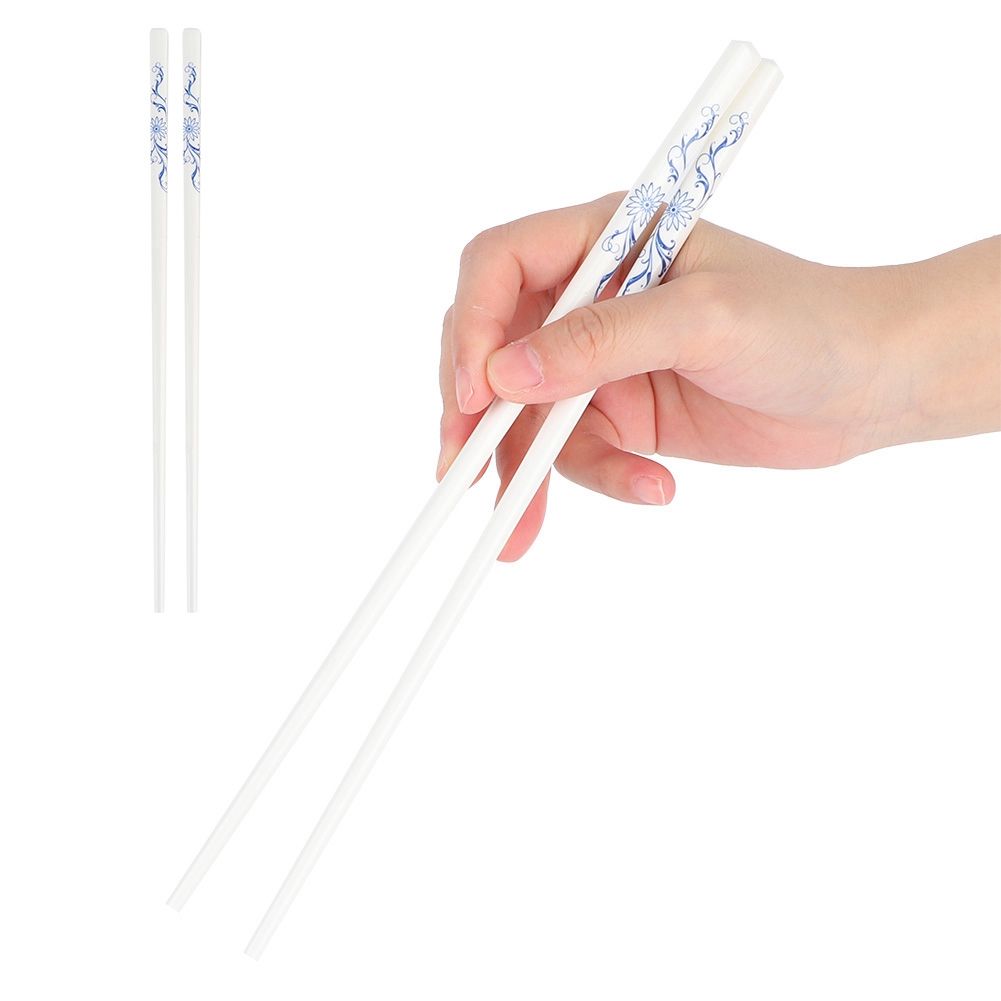 10 Pairs European Style Ceramic Chopsticks Set with Wood Box Tableware Art view 8