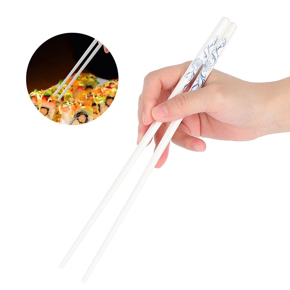 10 Pairs European Style Ceramic Chopsticks Set with Wood Box Tableware Art view 9