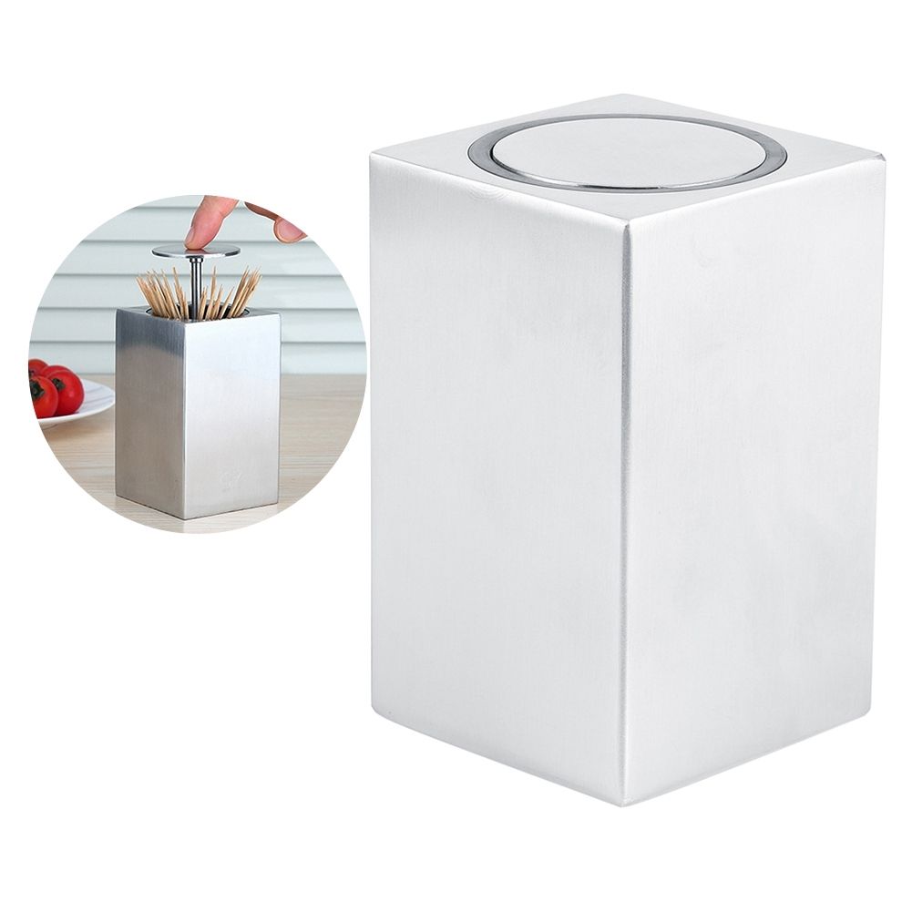 Innovative 304 Stainless Steel Automatic Toothpick Storage Box Dispenser for view 10