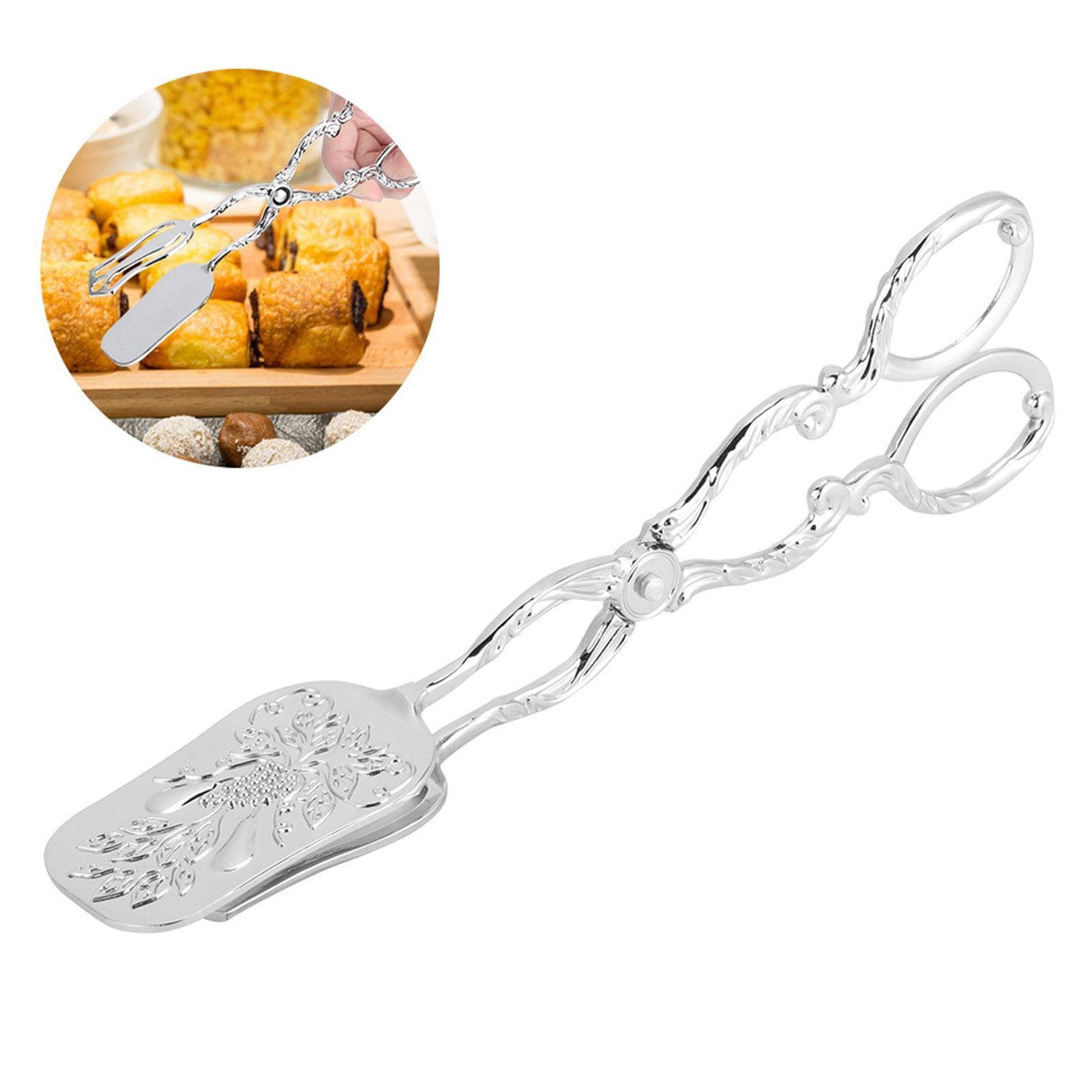 Vintage Food Clip Zinc Alloy Bread Tongs Buffet Party Catering Serving Tongs view 11