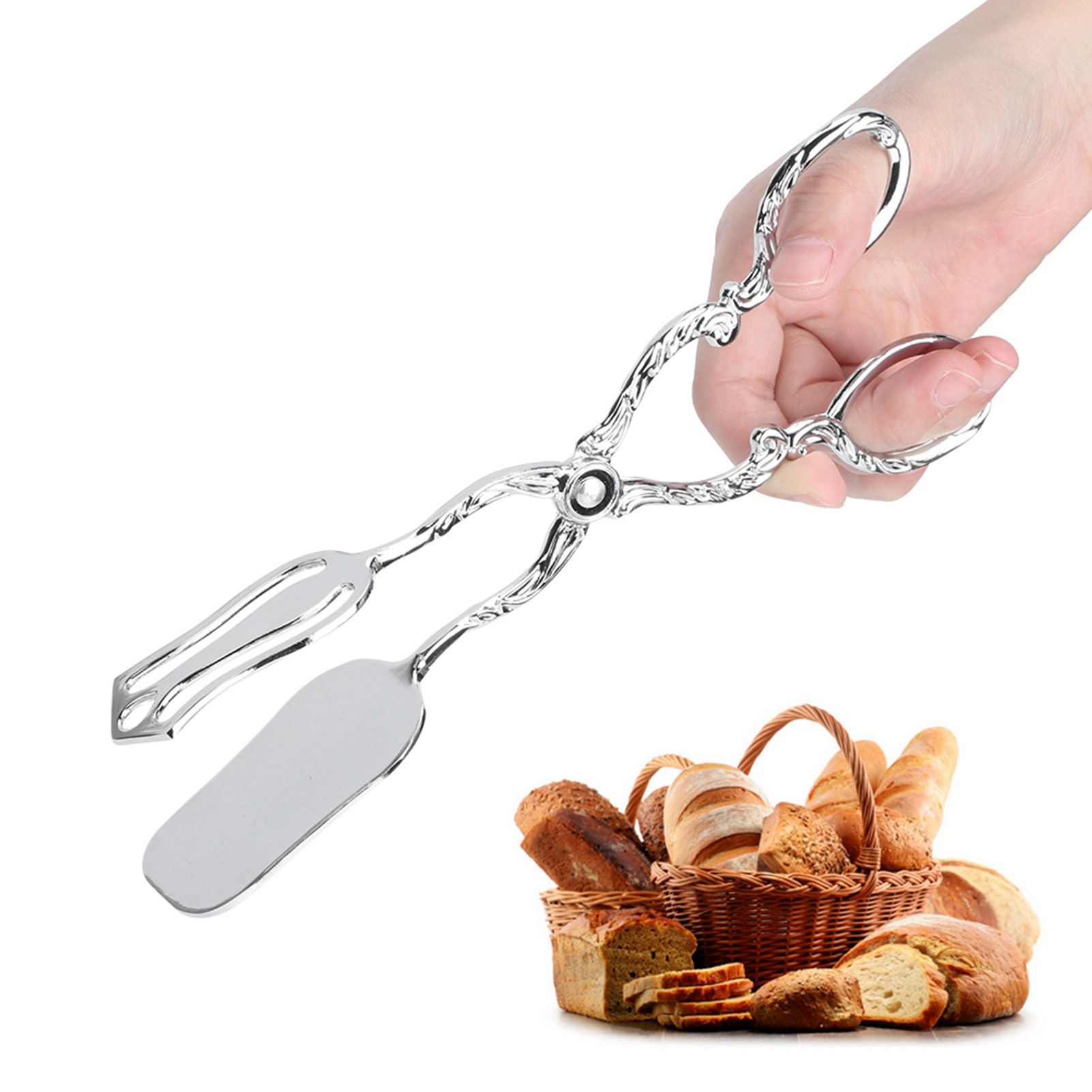 Vintage Food Clip Zinc Alloy Bread Tongs Buffet Party Catering Serving Tongs view 12
