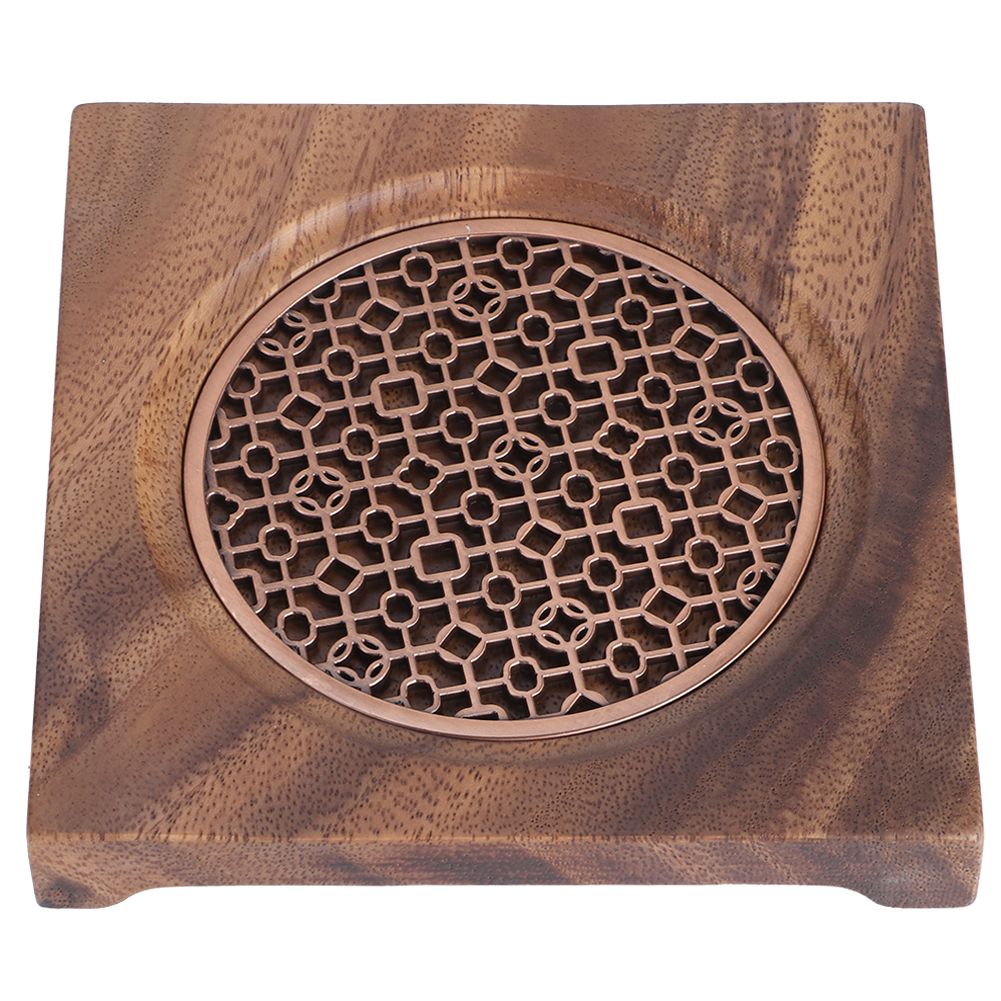 Household Innovative Walnut Square Teapot Mat Heat Insulation Coaster Tea view 2