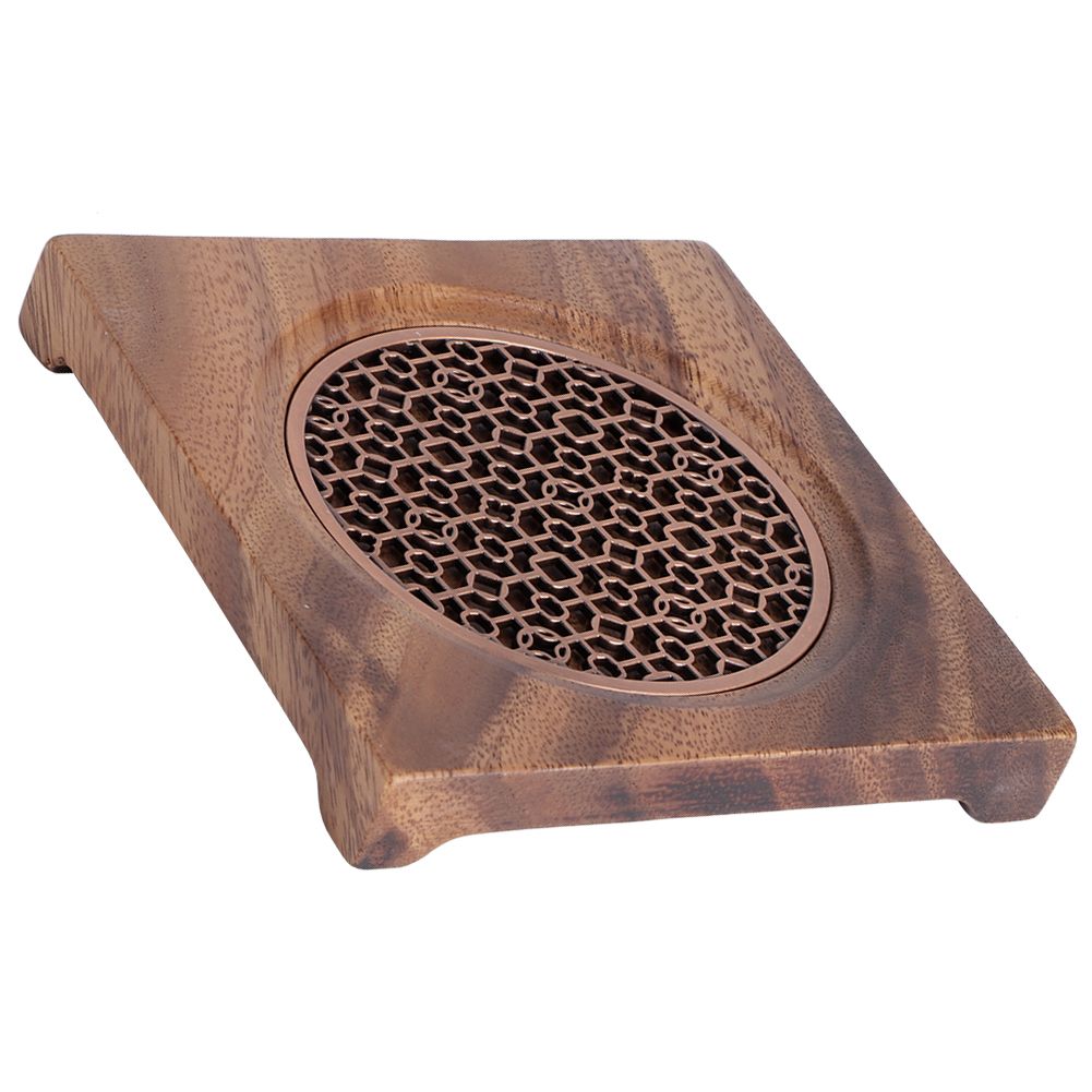 Household Innovative Walnut Square Teapot Mat Heat Insulation Coaster Tea view 5
