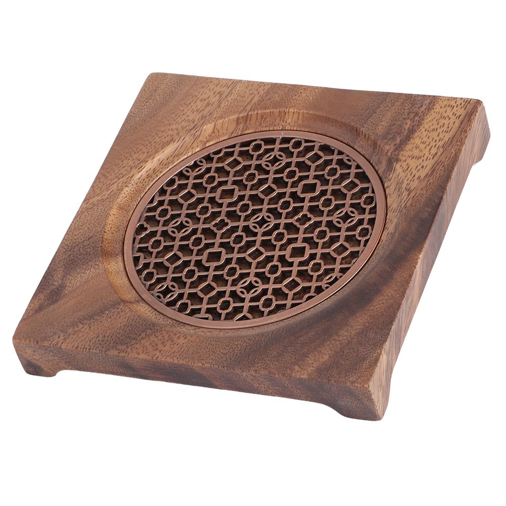 Household Innovative Walnut Square Teapot Mat Heat Insulation Coaster Tea view 6
