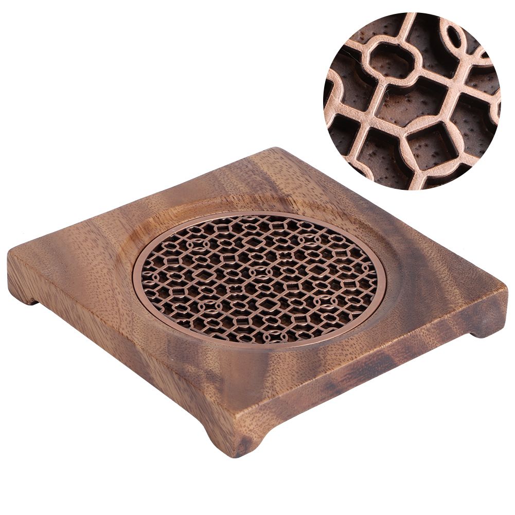 Household Innovative Walnut Square Teapot Mat Heat Insulation Coaster Tea view 8