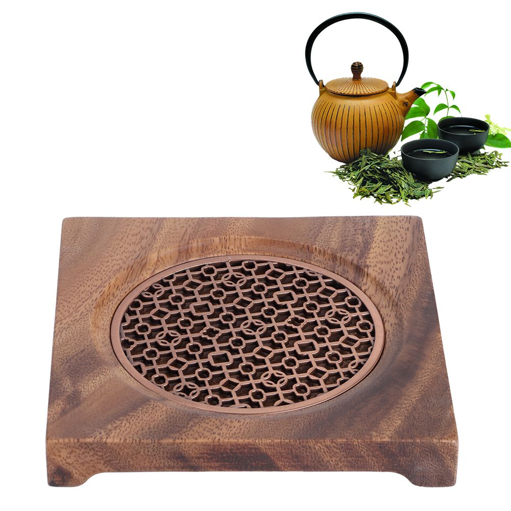 Household Innovative Walnut Square Teapot Mat Heat Insulation Coaster Tea view 9