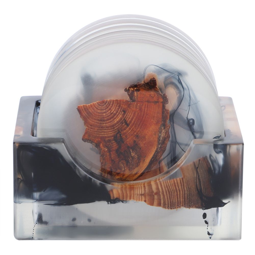 Resin Pine Coasters Heat Resistant Placemats Drink Mat Tea Coffee Cup Pad