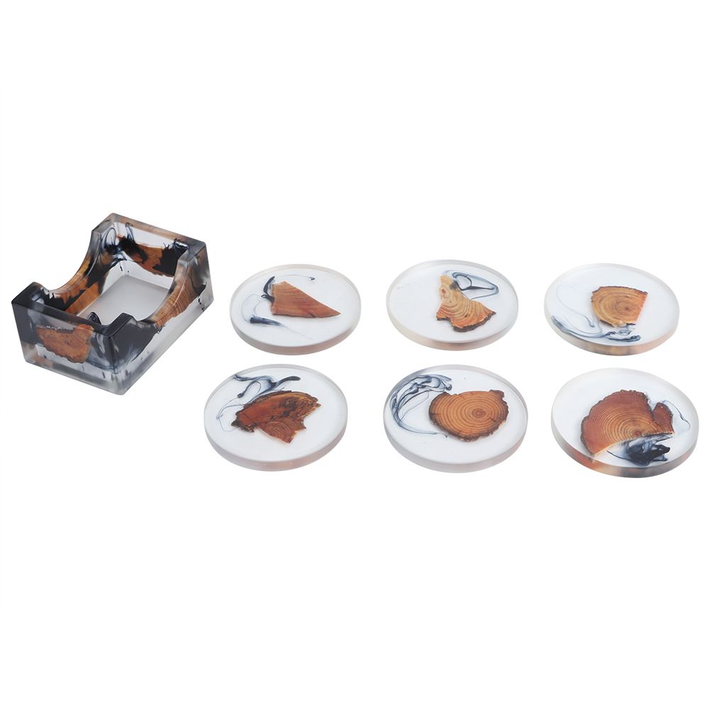 Resin Pine Coasters Heat Resistant Placemats Drink Mat Tea Coffee Cup Pad view 4