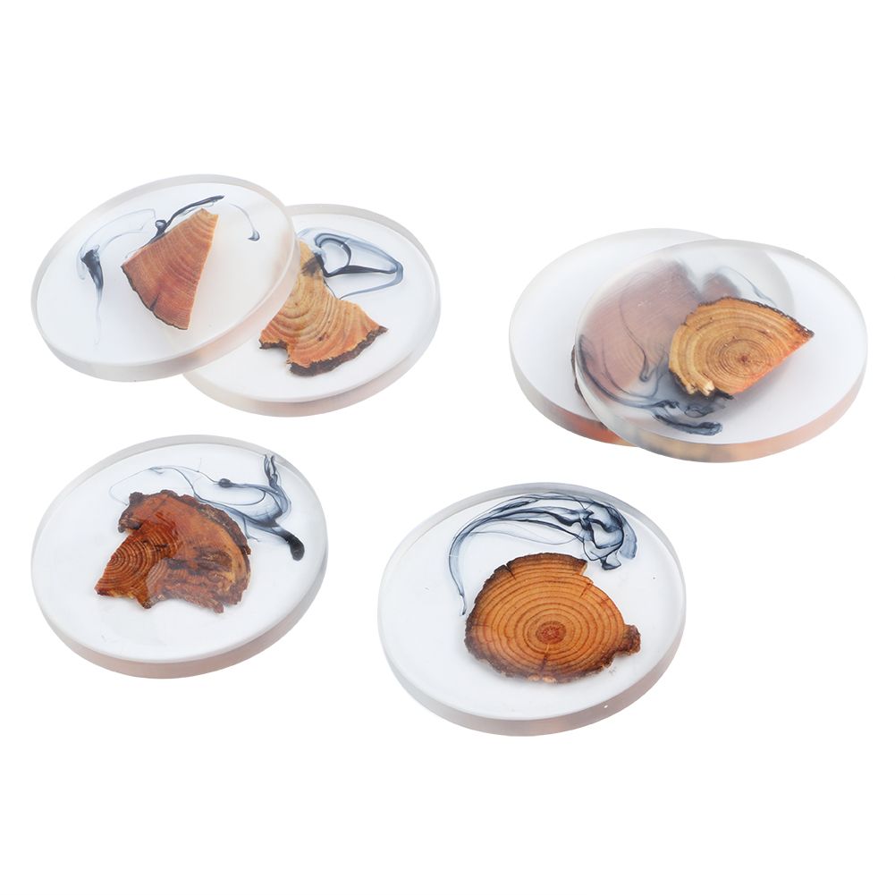 Resin Pine Coasters Heat Resistant Placemats Drink Mat Tea Coffee Cup Pad view 6