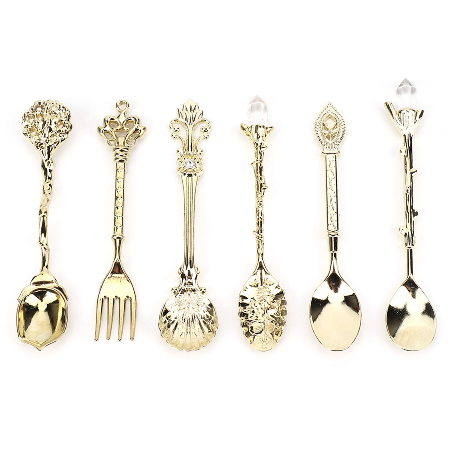 6Pcs/Set Innovative Vintage Retro Zinc Alloy Spoons Fork Set Cutlery Kitchen view 2