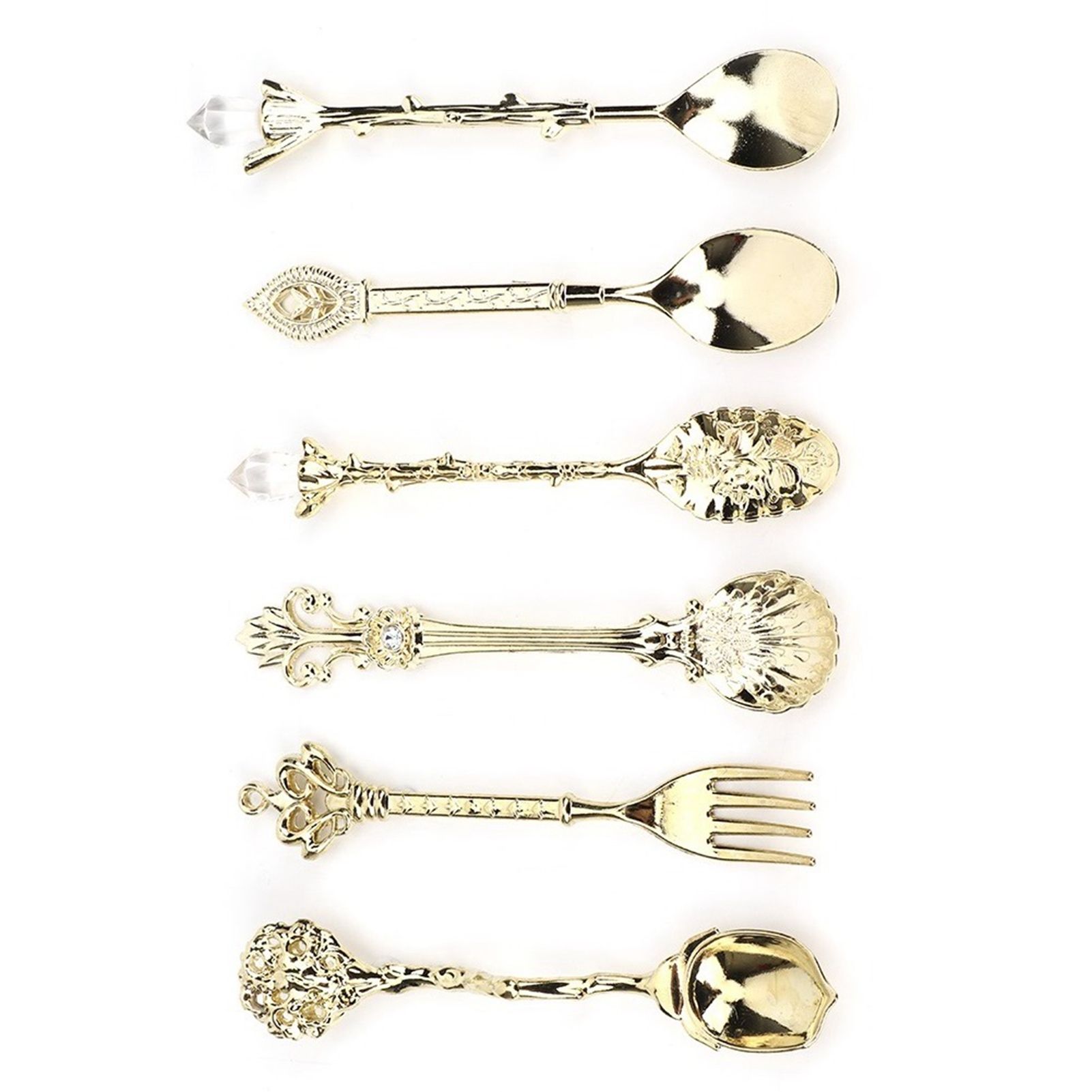 6Pcs/Set Innovative Vintage Retro Zinc Alloy Spoons Fork Set Cutlery Kitchen view 4