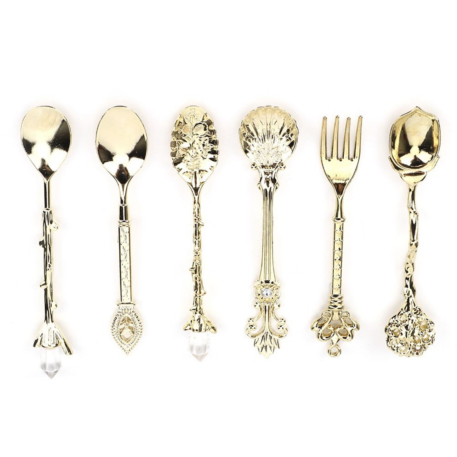 6Pcs/Set Innovative Vintage Retro Zinc Alloy Spoons Fork Set Cutlery Kitchen view 5
