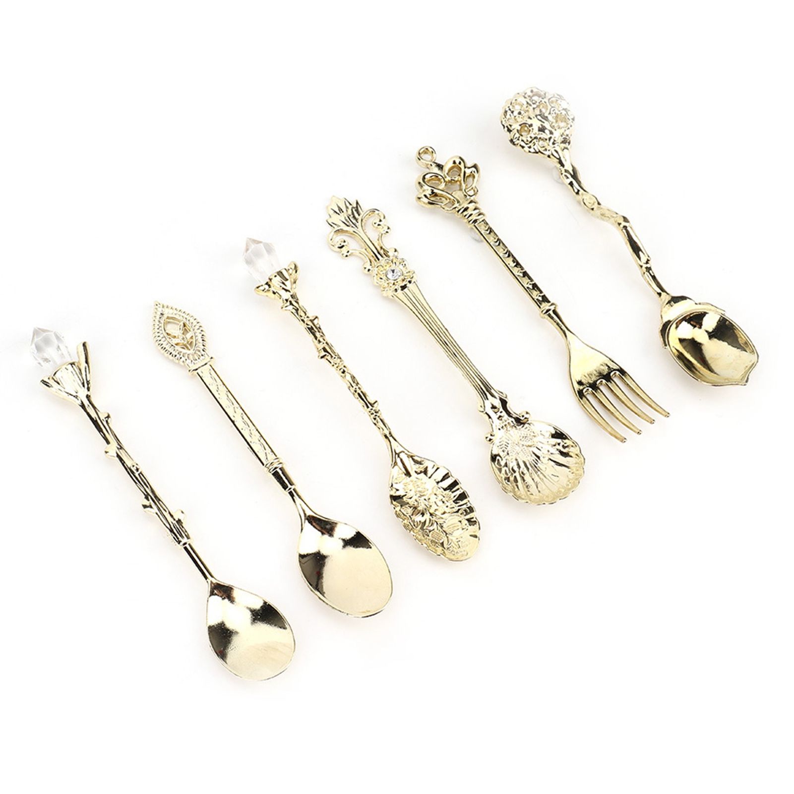 6Pcs/Set Innovative Vintage Retro Zinc Alloy Spoons Fork Set Cutlery Kitchen view 6