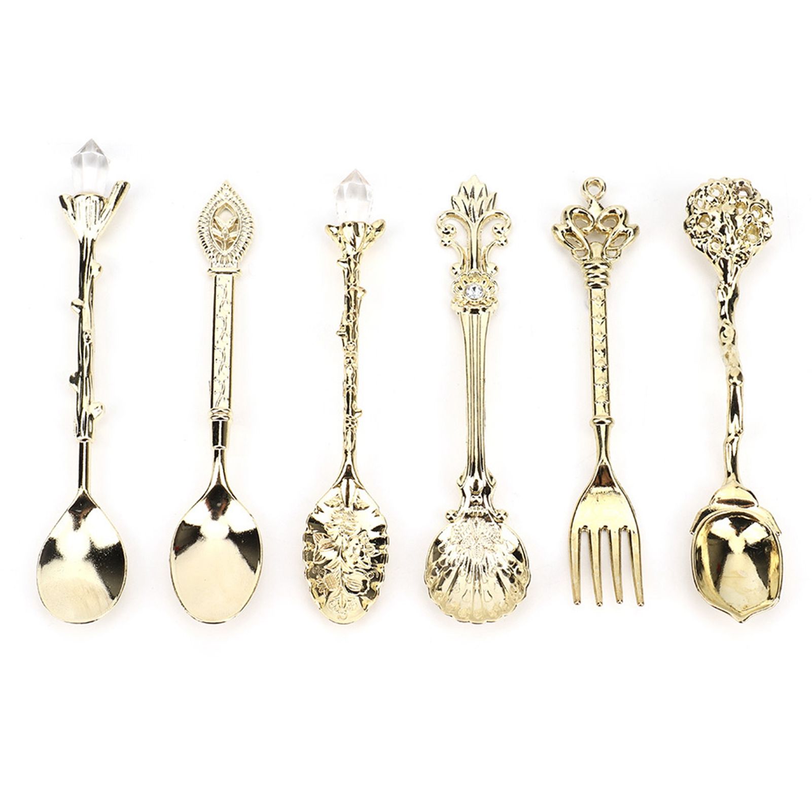 6Pcs/Set Innovative Vintage Retro Zinc Alloy Spoons Fork Set Cutlery Kitchen view 7