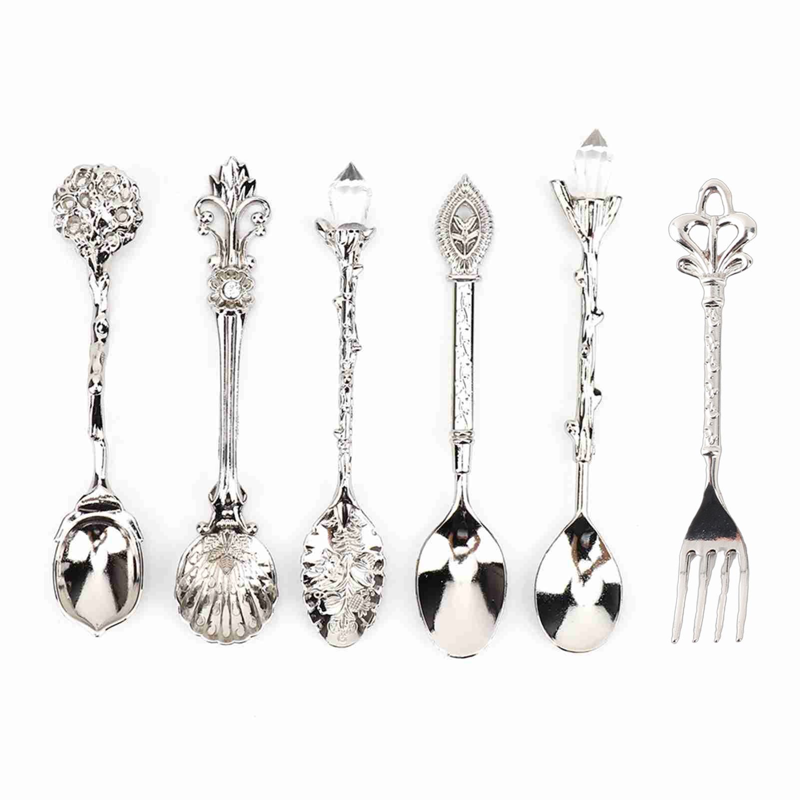 6Pcs/Set Innovative Vintage Retro Zinc Alloy Spoons Fork Set Cutlery Kitchen view 2