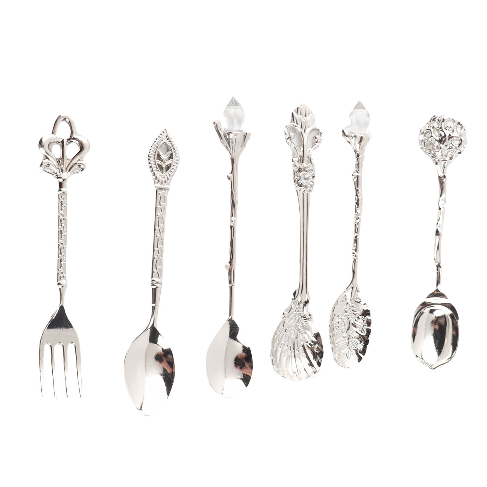 6Pcs/Set Innovative Vintage Retro Zinc Alloy Spoons Fork Set Cutlery Kitchen view 4