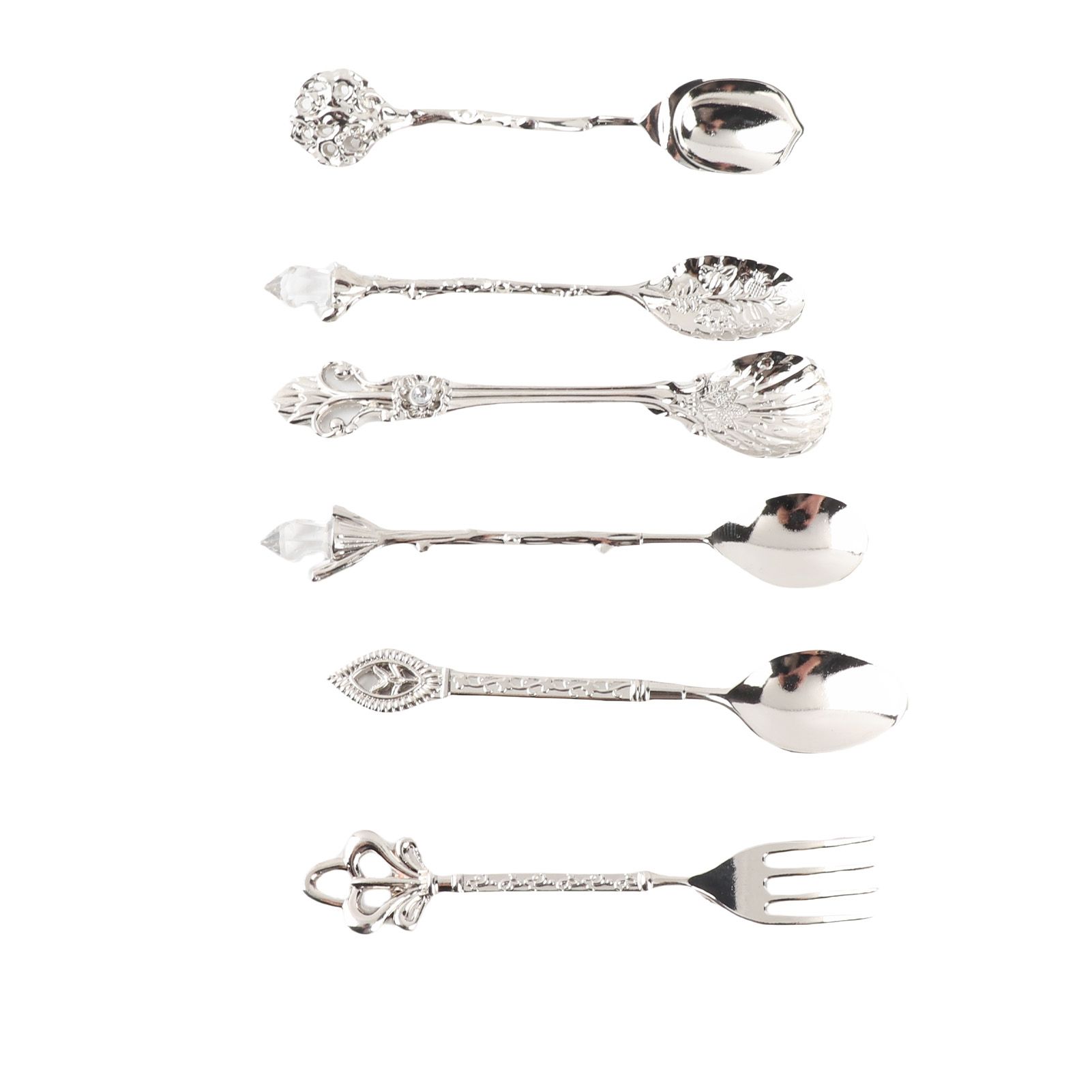 6Pcs/Set Innovative Vintage Retro Zinc Alloy Spoons Fork Set Cutlery Kitchen view 5