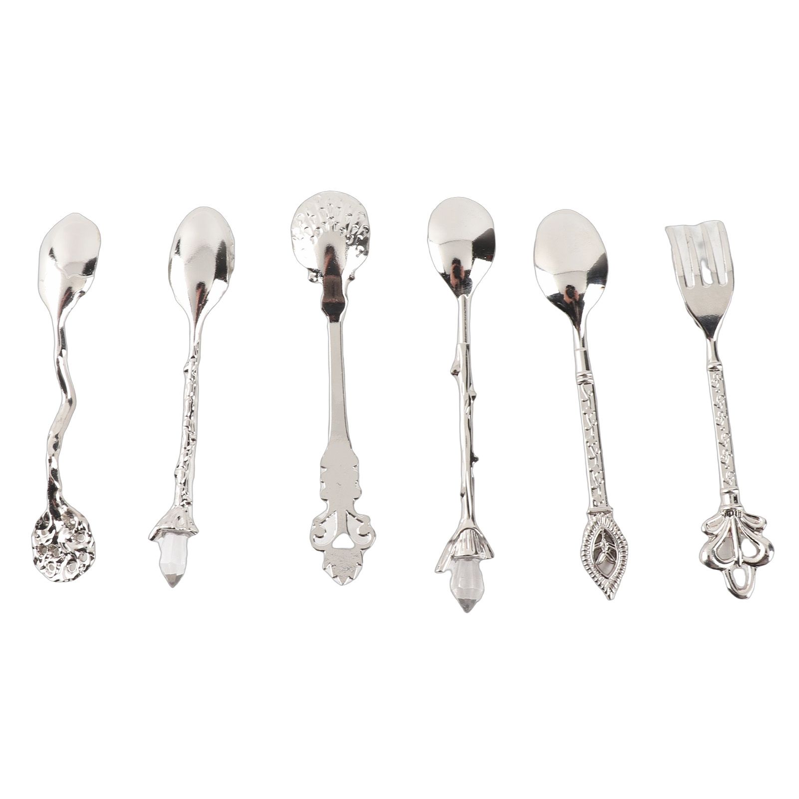 6Pcs/Set Innovative Vintage Retro Zinc Alloy Spoons Fork Set Cutlery Kitchen view 6