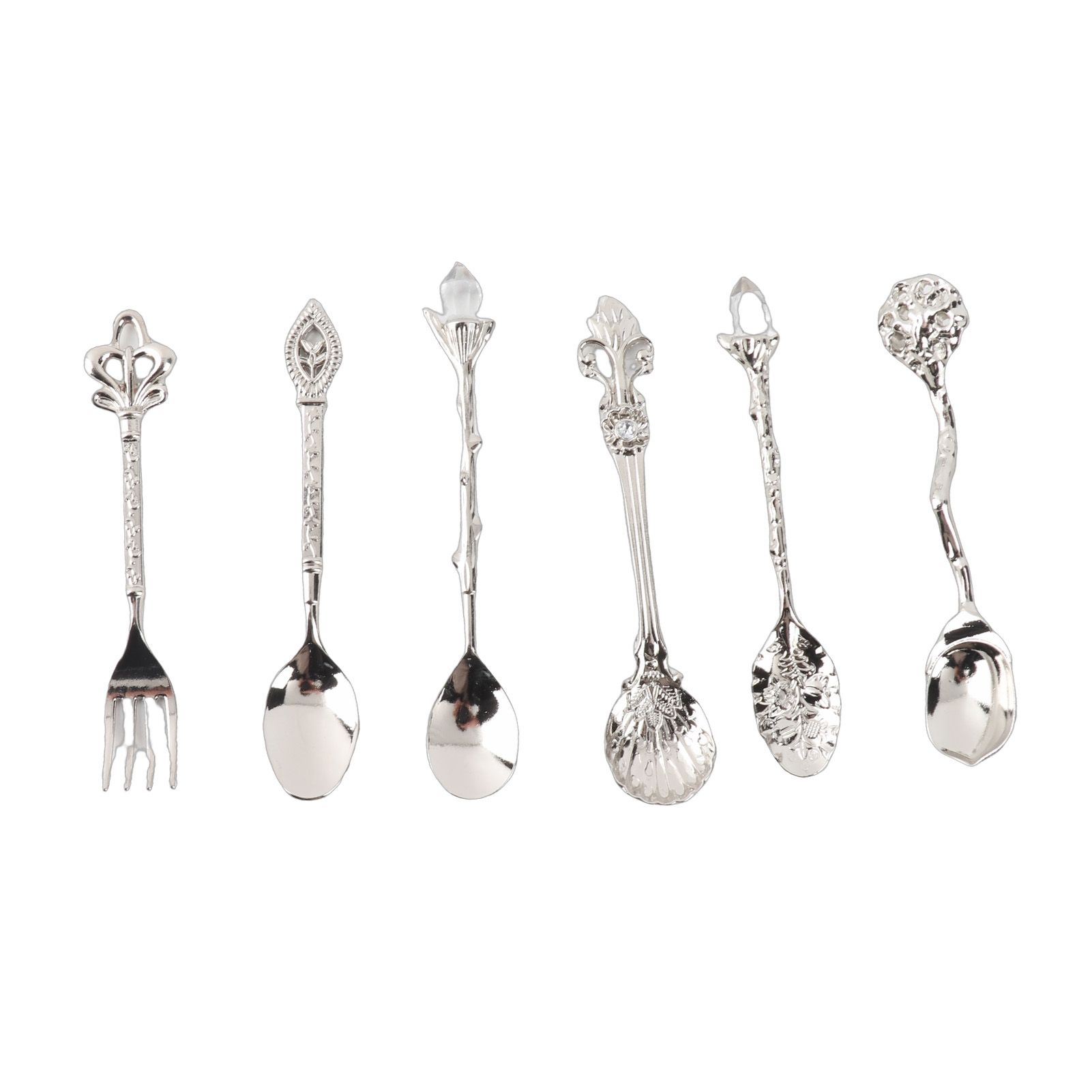 6Pcs/Set Innovative Vintage Retro Zinc Alloy Spoons Fork Set Cutlery Kitchen view 7