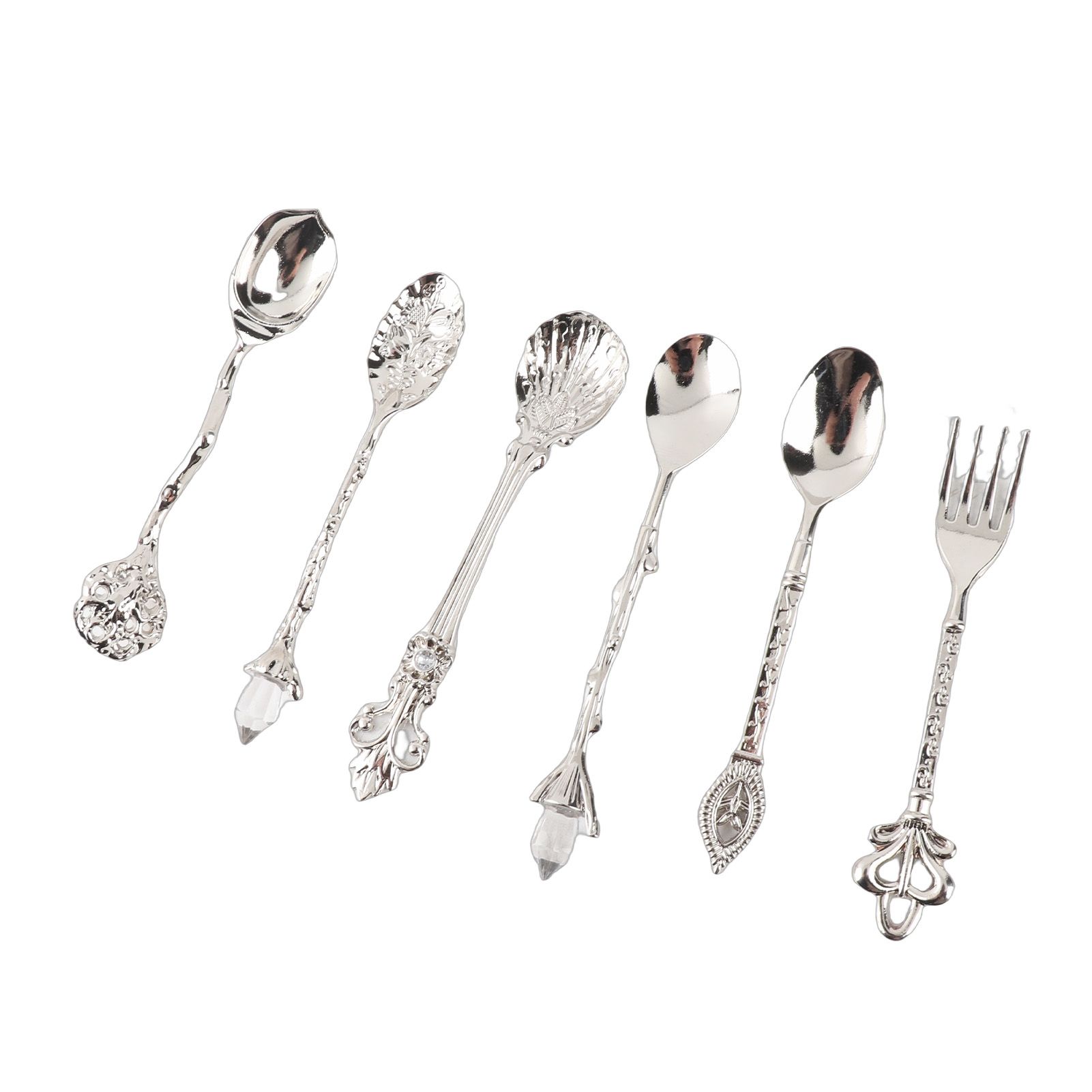 6Pcs/Set Innovative Vintage Retro Zinc Alloy Spoons Fork Set Cutlery Kitchen view 8