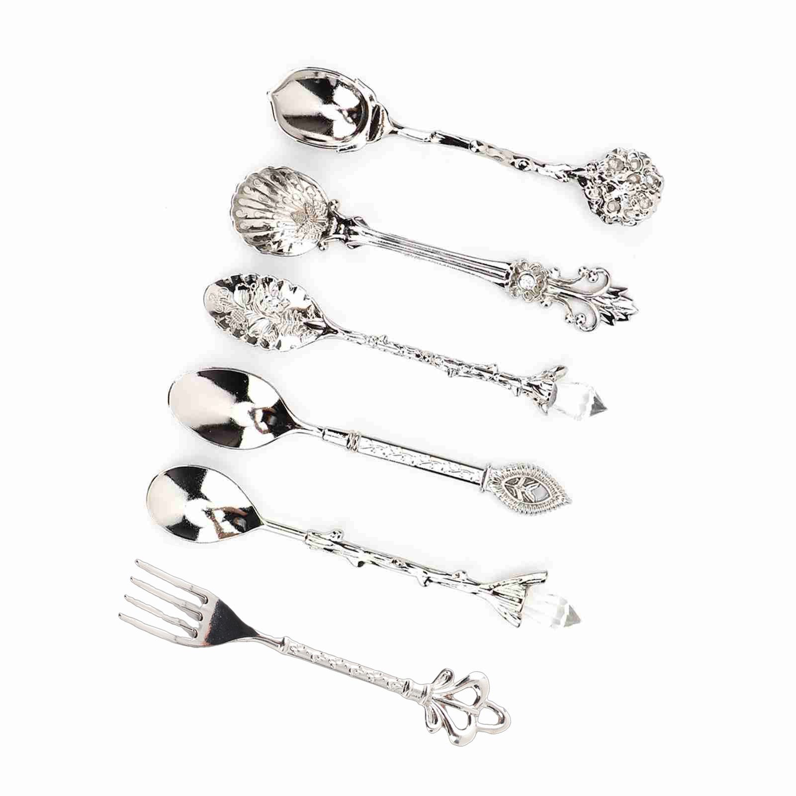 6Pcs/Set Innovative Vintage Retro Zinc Alloy Spoons Fork Set Cutlery Kitchen view 9