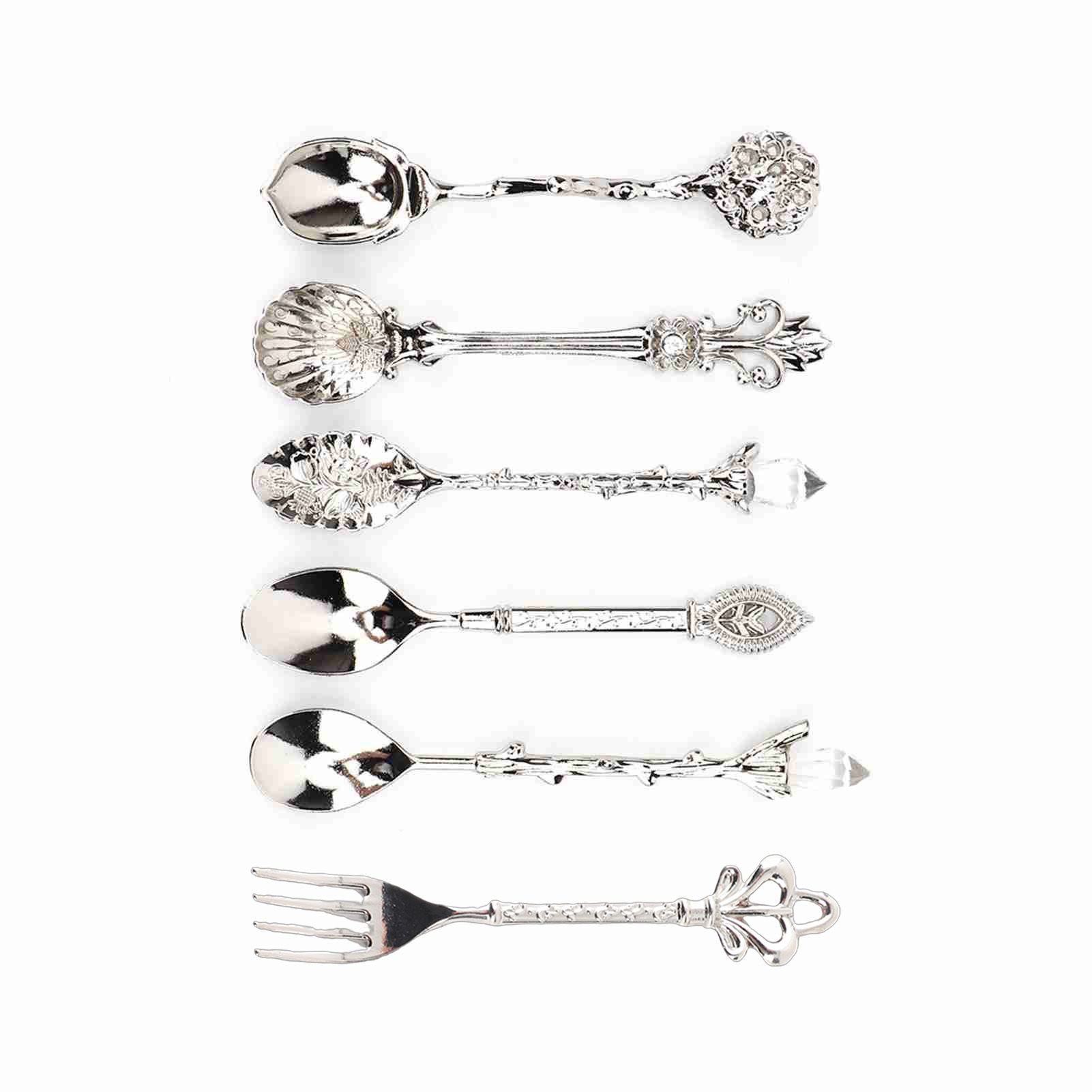 6Pcs/Set Innovative Vintage Retro Zinc Alloy Spoons Fork Set Cutlery Kitchen view 10