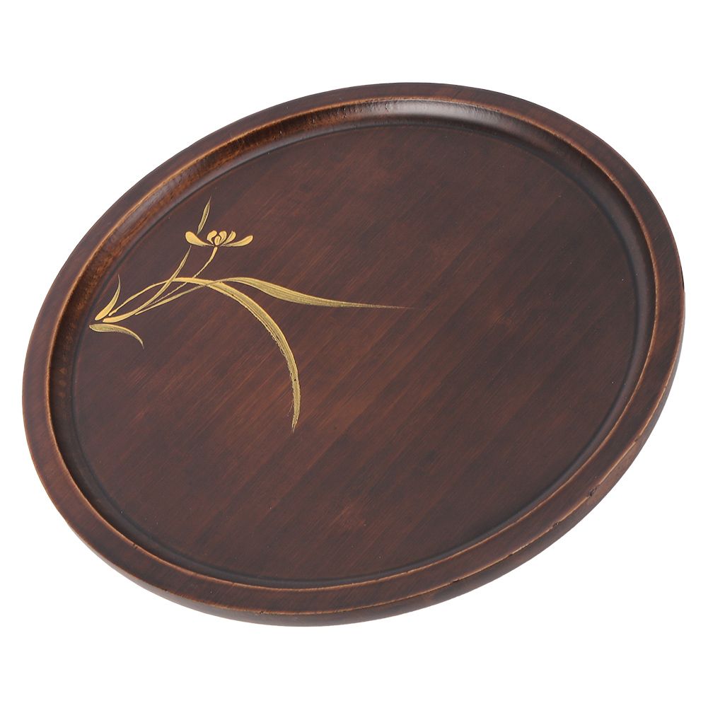 Bamboo Food Serving Plate Round Tea Tray Snack Platter Household Kitchen view 3