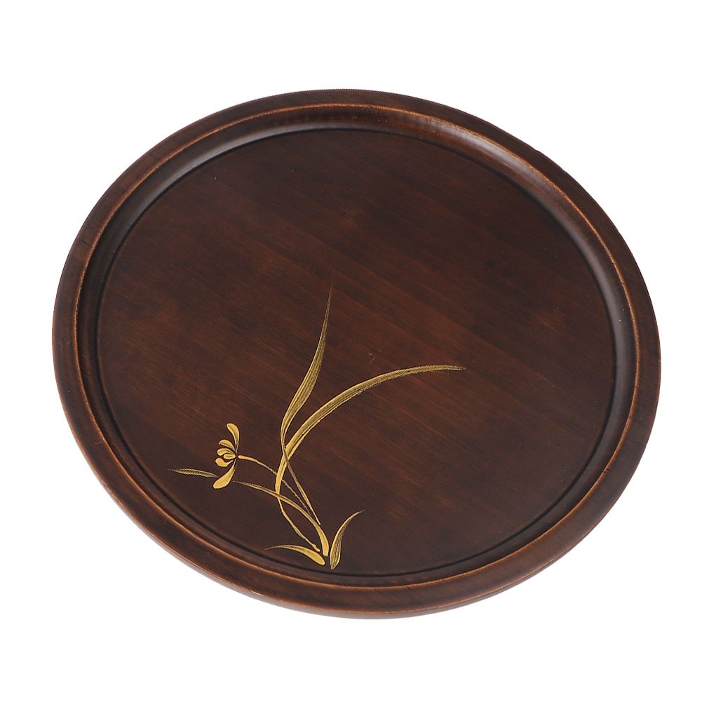 Bamboo Food Serving Plate Round Tea Tray Snack Platter Household Kitchen view 7