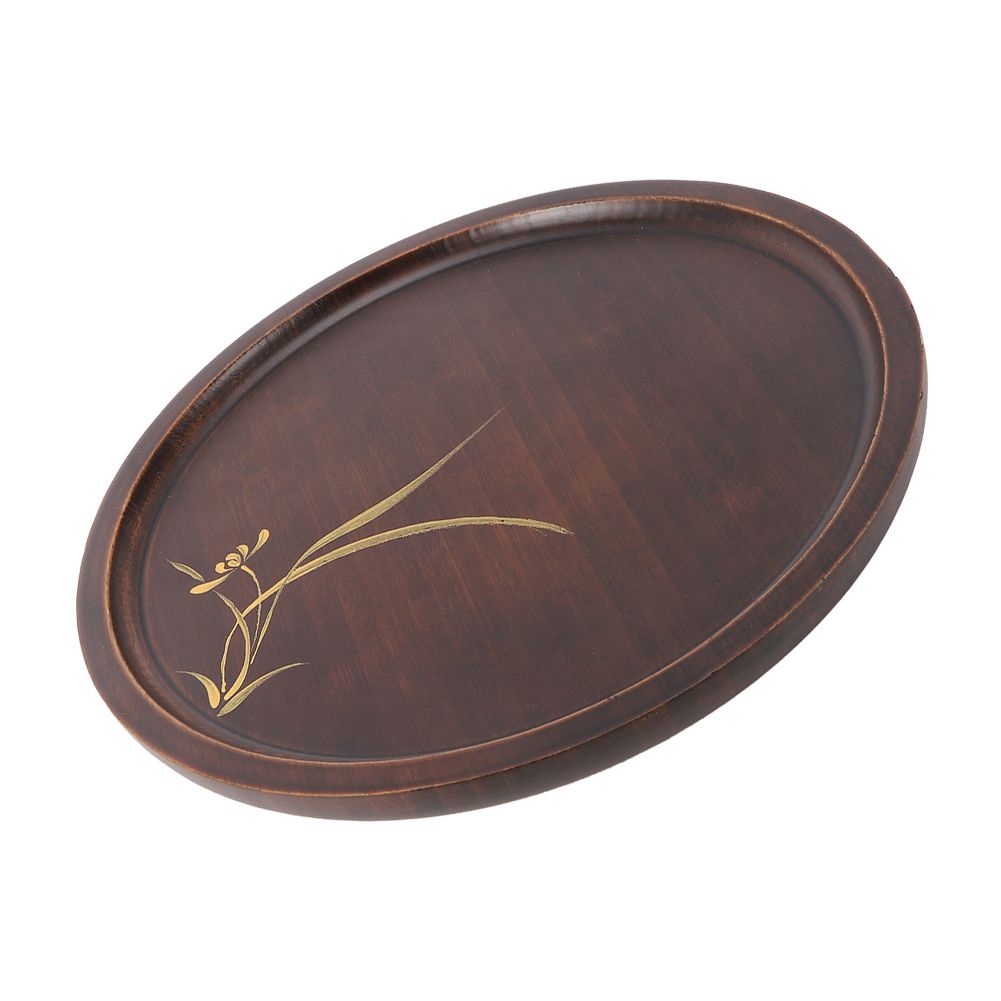 Bamboo Food Serving Plate Round Tea Tray Snack Platter Household Kitchen view 8