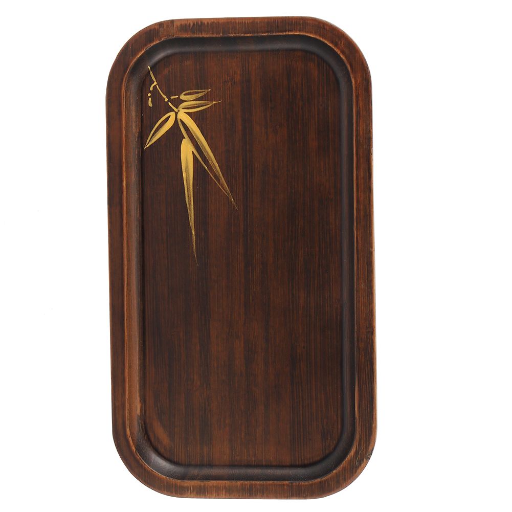 Bamboo Food Serving Plate Rectangular Tea Tray Snack Platter Household Kitchen