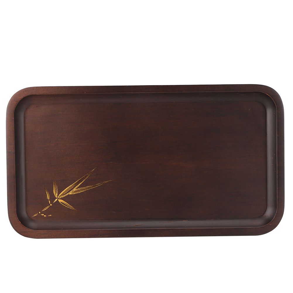 Bamboo Food Serving Plate Rectangular Tea Tray Snack Platter Household Kitchen view 2