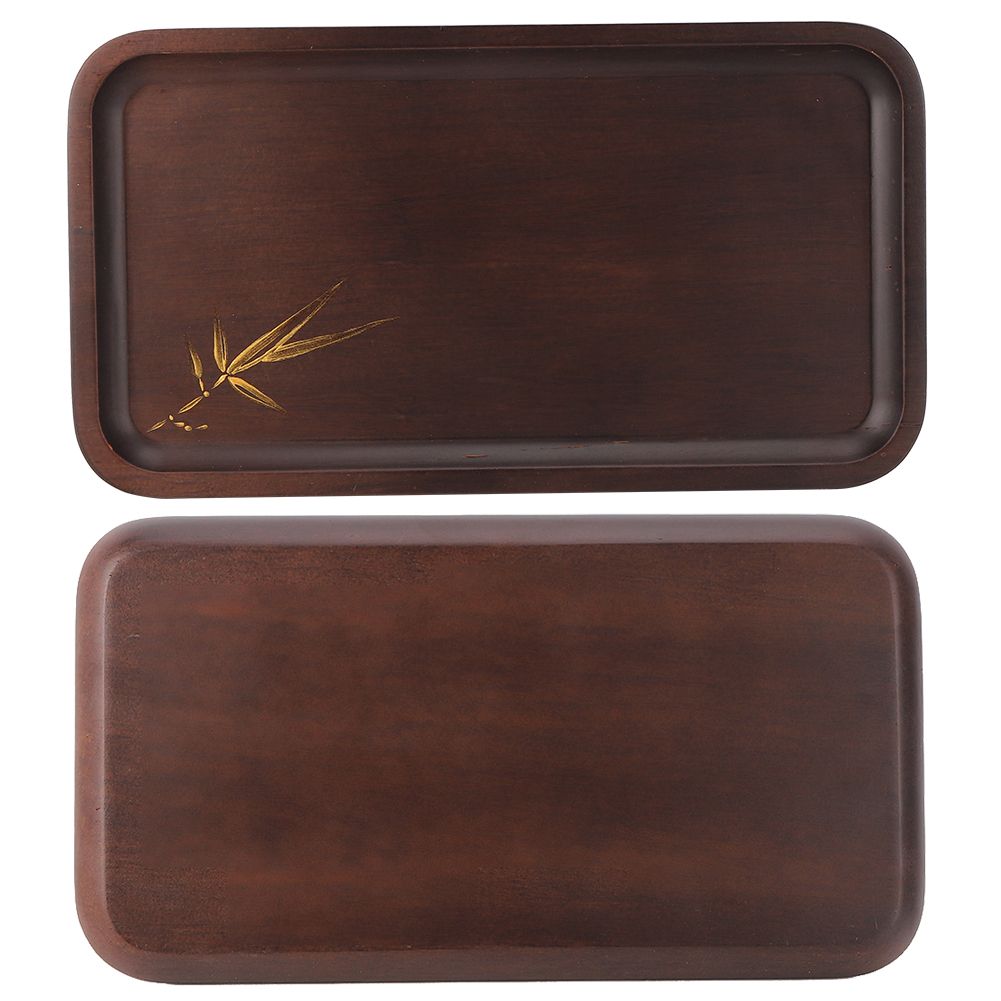 Bamboo Food Serving Plate Rectangular Tea Tray Snack Platter Household Kitchen view 4