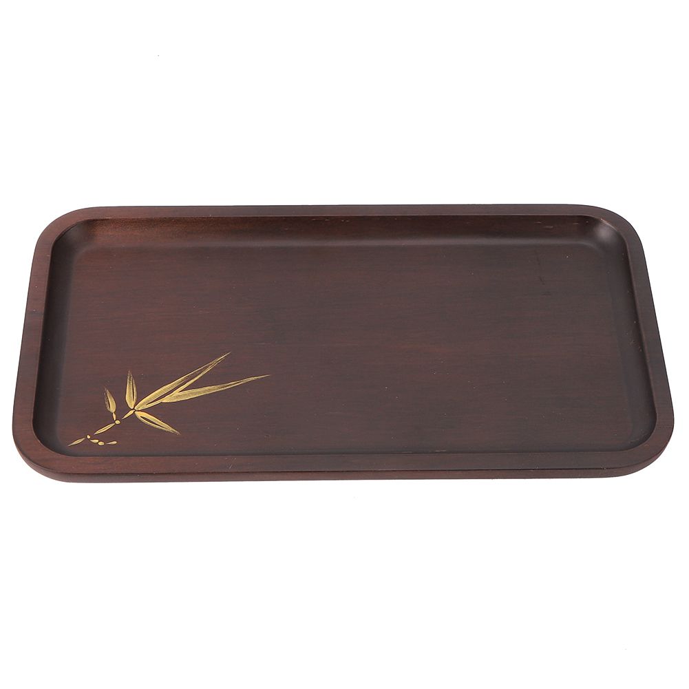 Bamboo Food Serving Plate Rectangular Tea Tray Snack Platter Household Kitchen view 6