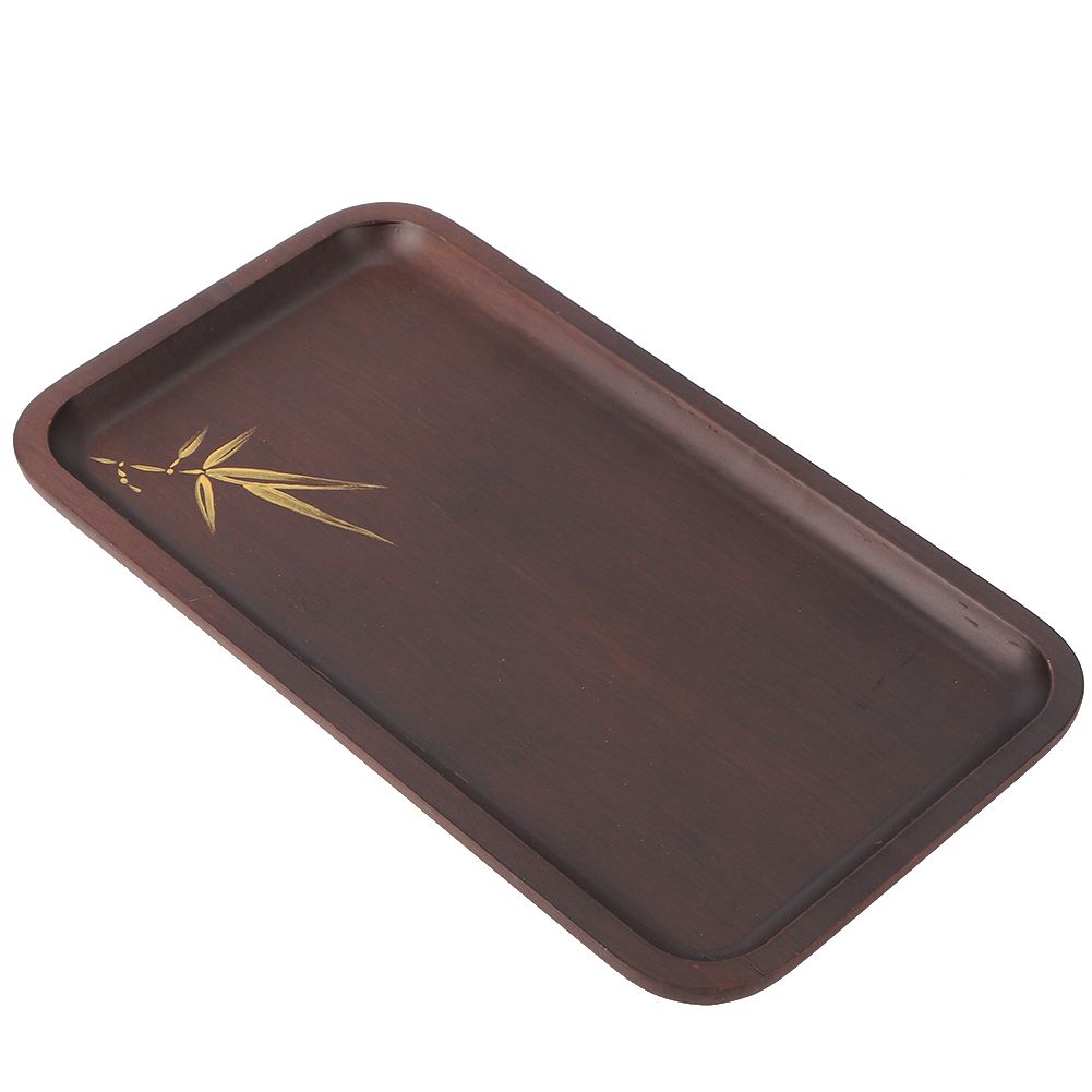 Bamboo Food Serving Plate Rectangular Tea Tray Snack Platter Household Kitchen view 8