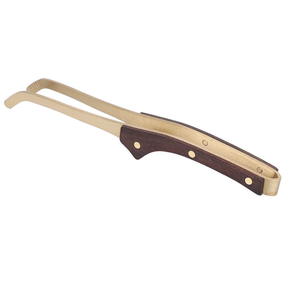 Antihot Wood Brass Tea Clip NonSlip Tea Set Tweezers Tea Ceremony Accessories view 4