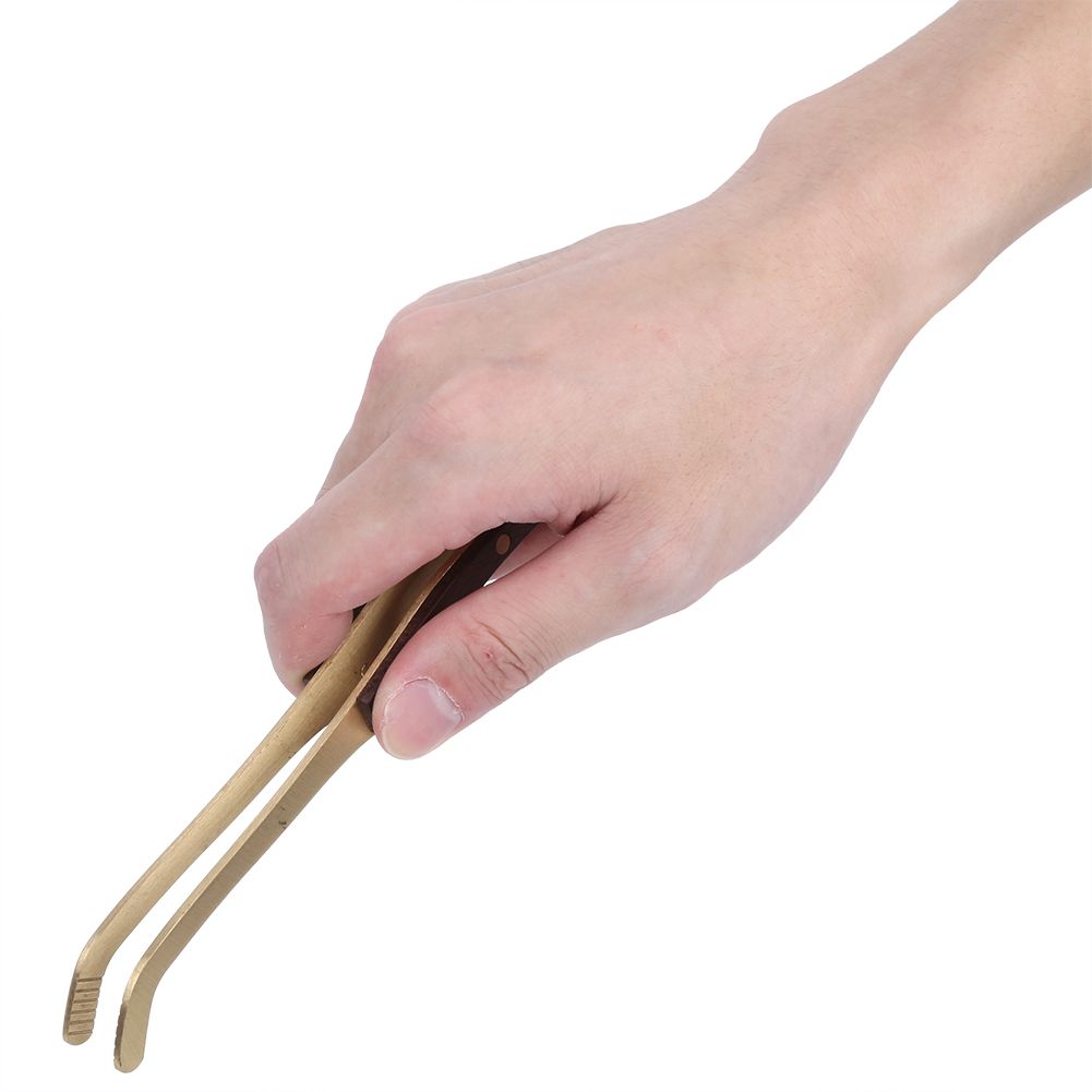 Antihot Wood Brass Tea Clip NonSlip Tea Set Tweezers Tea Ceremony Accessories view 8