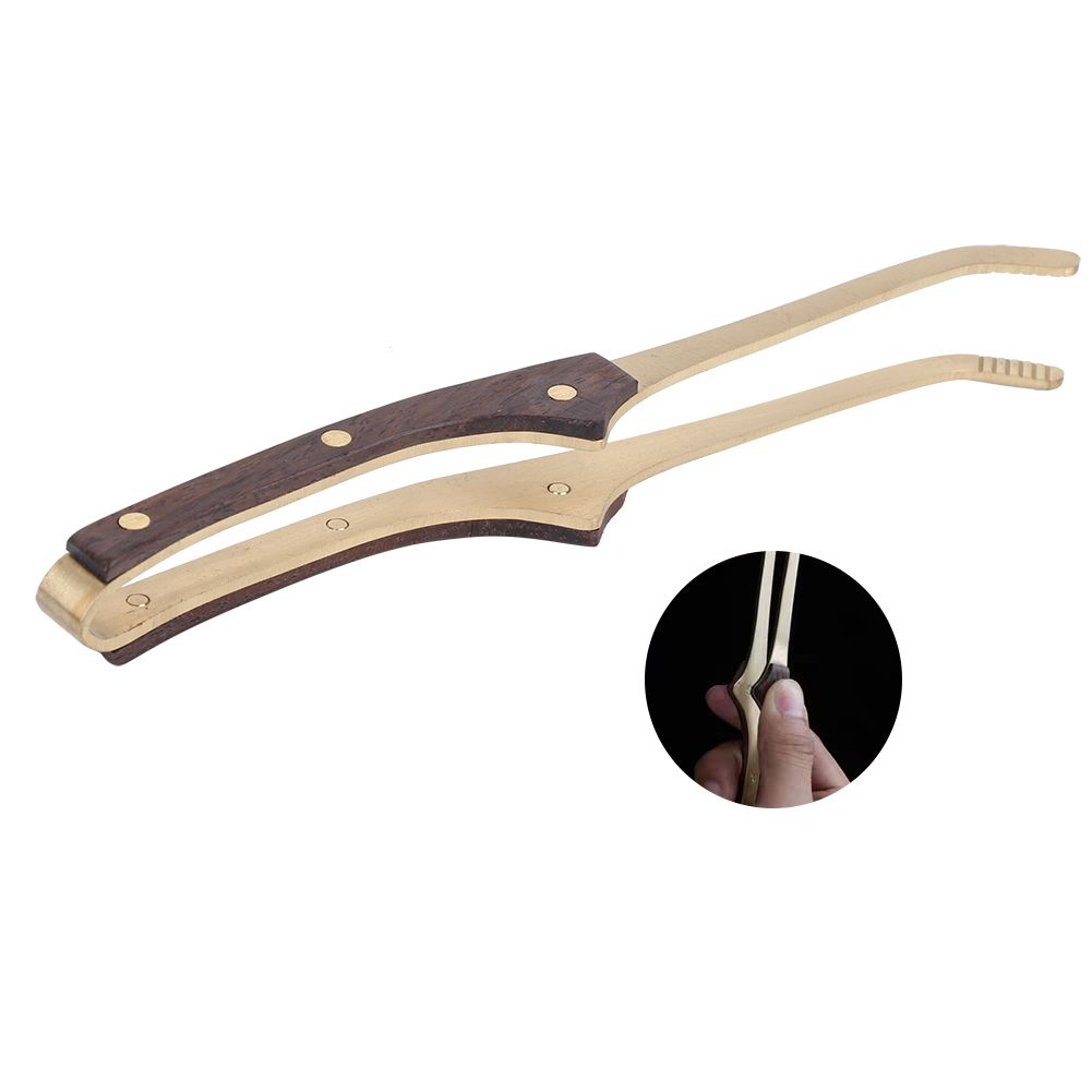 Antihot Wood Brass Tea Clip NonSlip Tea Set Tweezers Tea Ceremony Accessories view 10