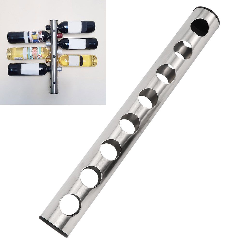 Stainless Steel Wall Mounted Vertical Red Wine Bottle Holder Rack for view 9