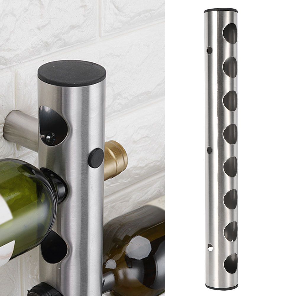 Stainless Steel Wall Mounted Vertical Red Wine Bottle Holder Rack for view 10