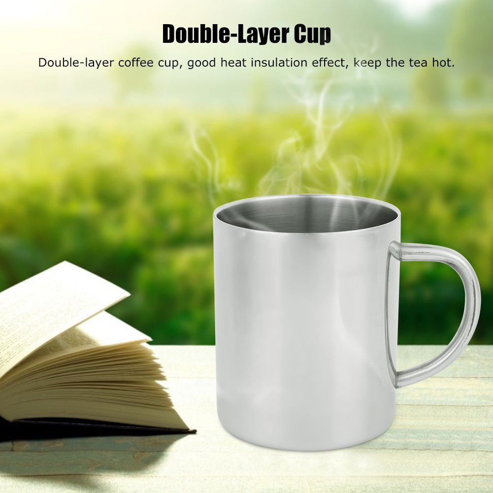 Portable DoubleLayer Stainless Steel Heat Insulation Coffee Mug Milk Cup with view 12