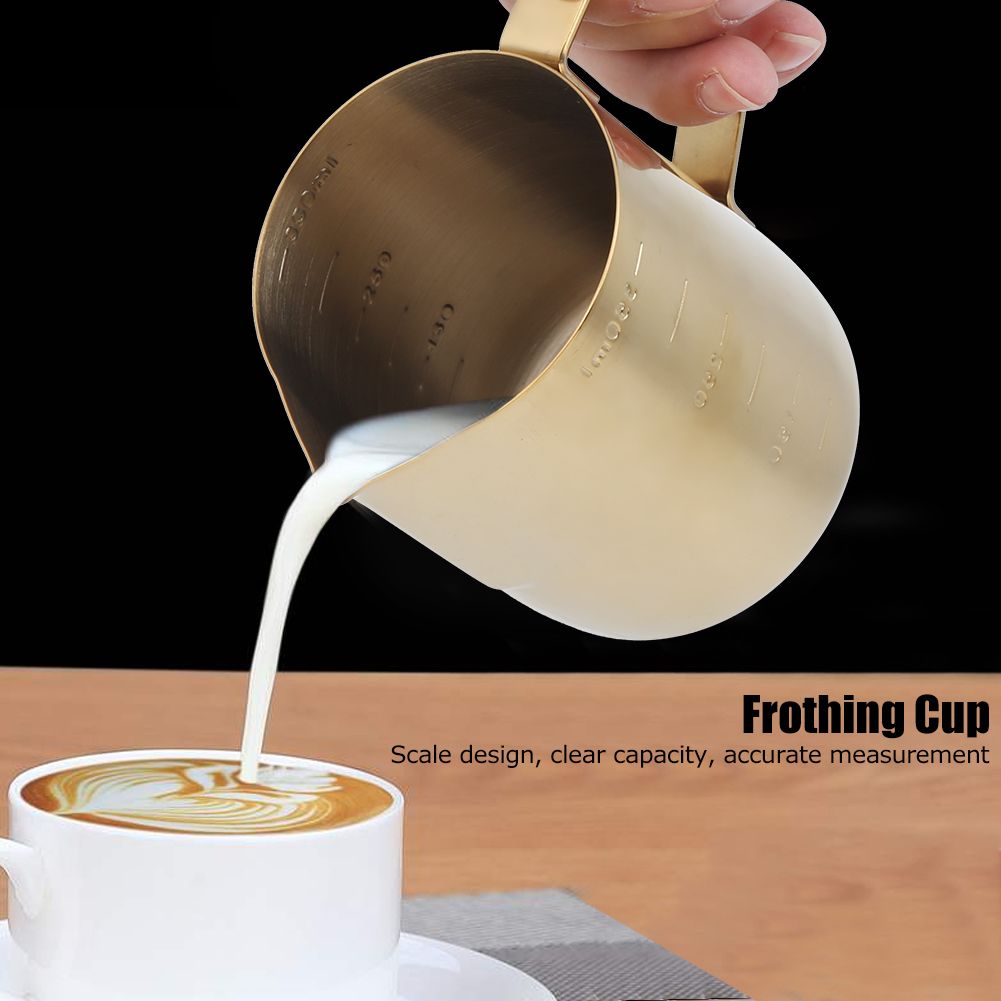Stainless Steel Coffee Milk Frothing Cup Pitcher Jug with Scale for Home view 12