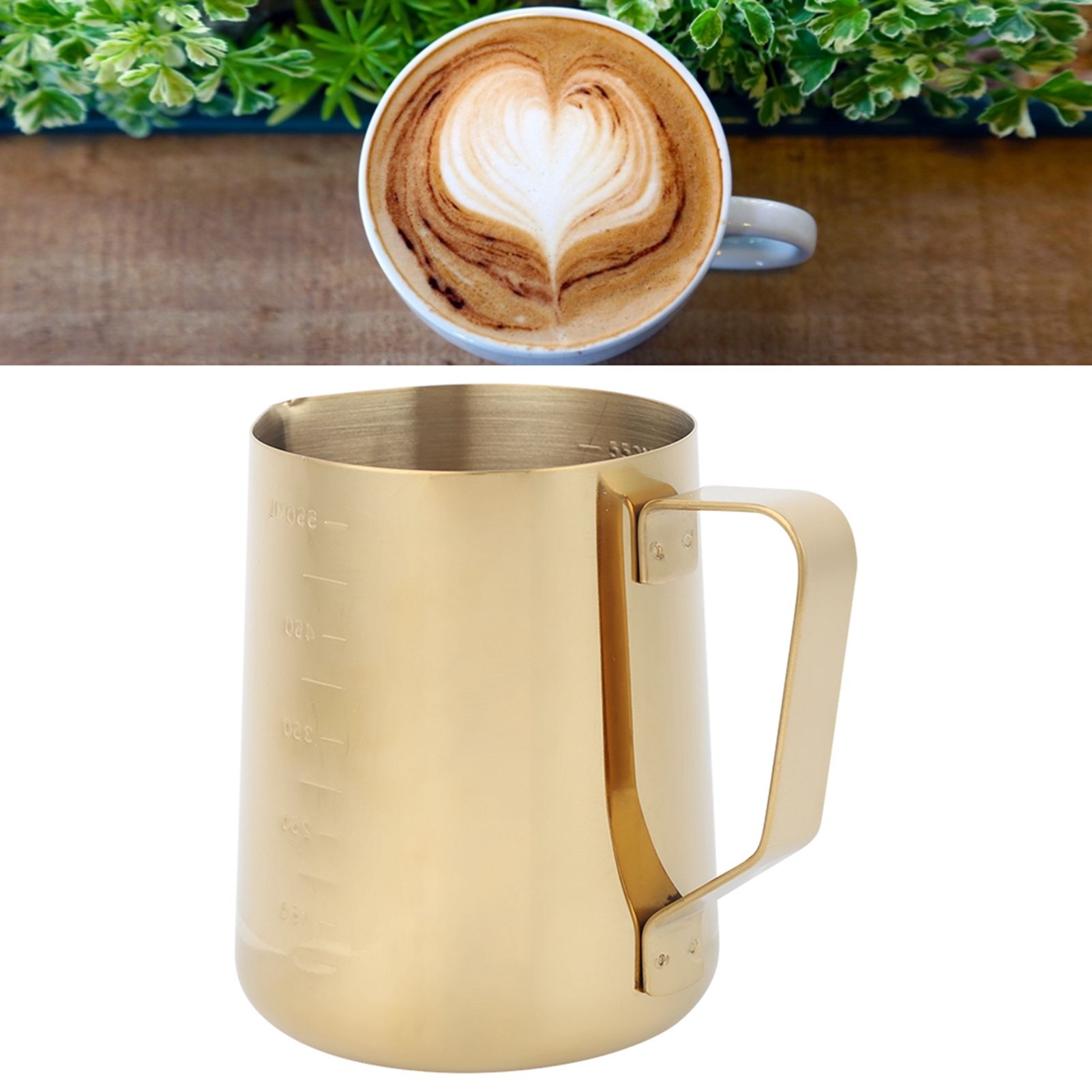 Stainless Steel Coffee Milk Frothing Cup Pitcher Jug with Scale for Home view 11